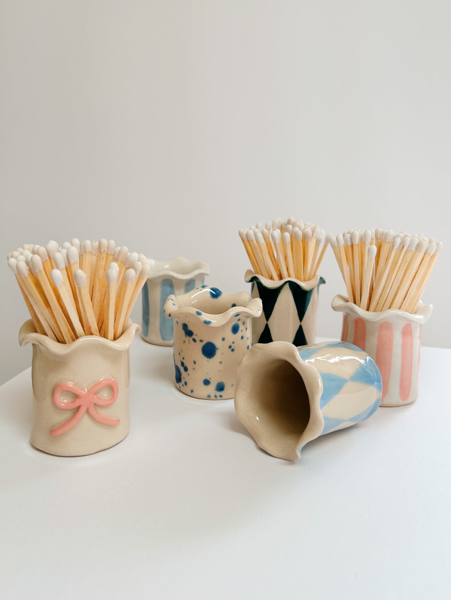 Ceramic Handmade Wavy Matchstick Holder
