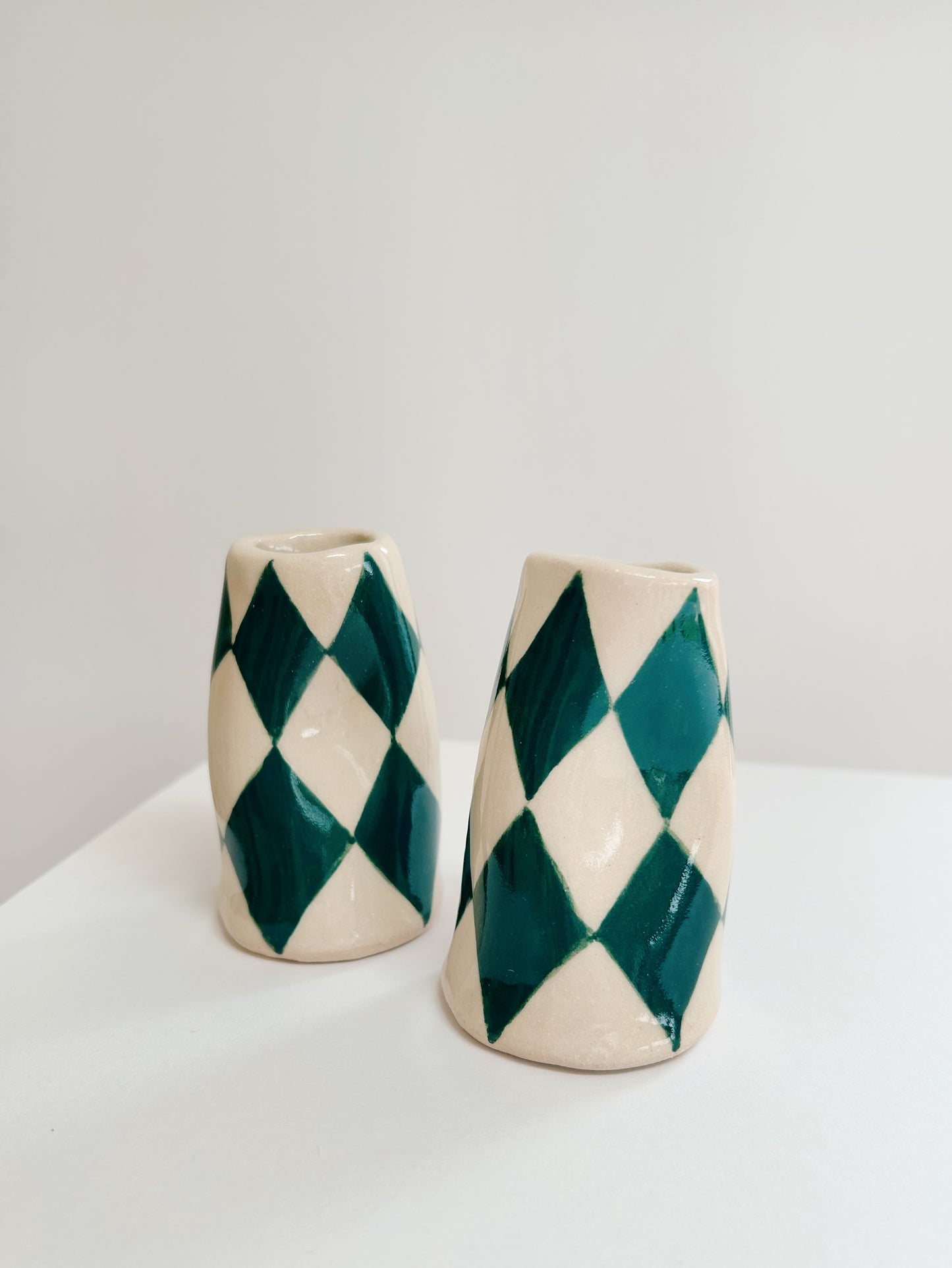 Handmade Stoneware Wonky Candle Holder -Single