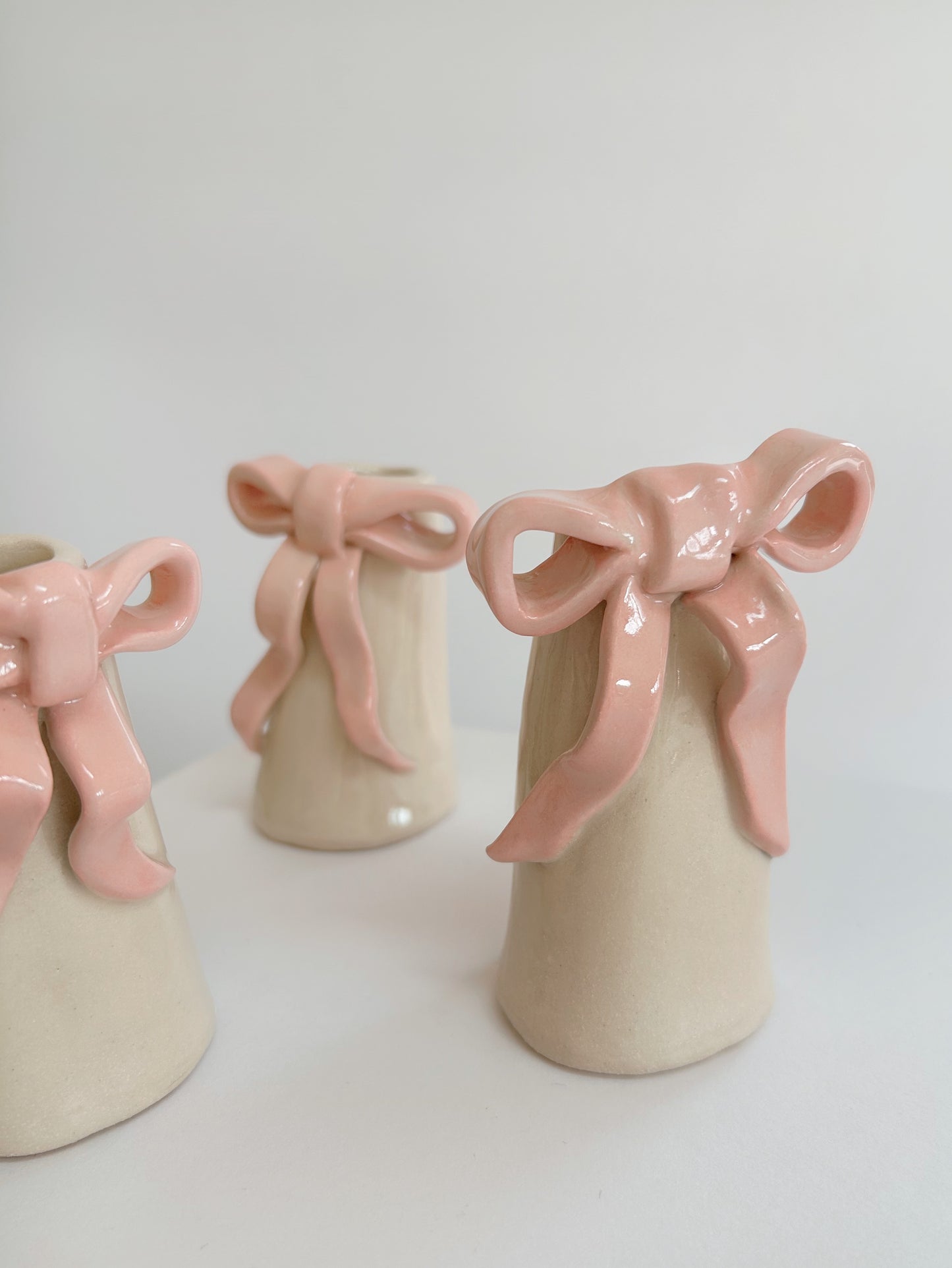 Handmade Ceramic Bow Candleholder -Single
