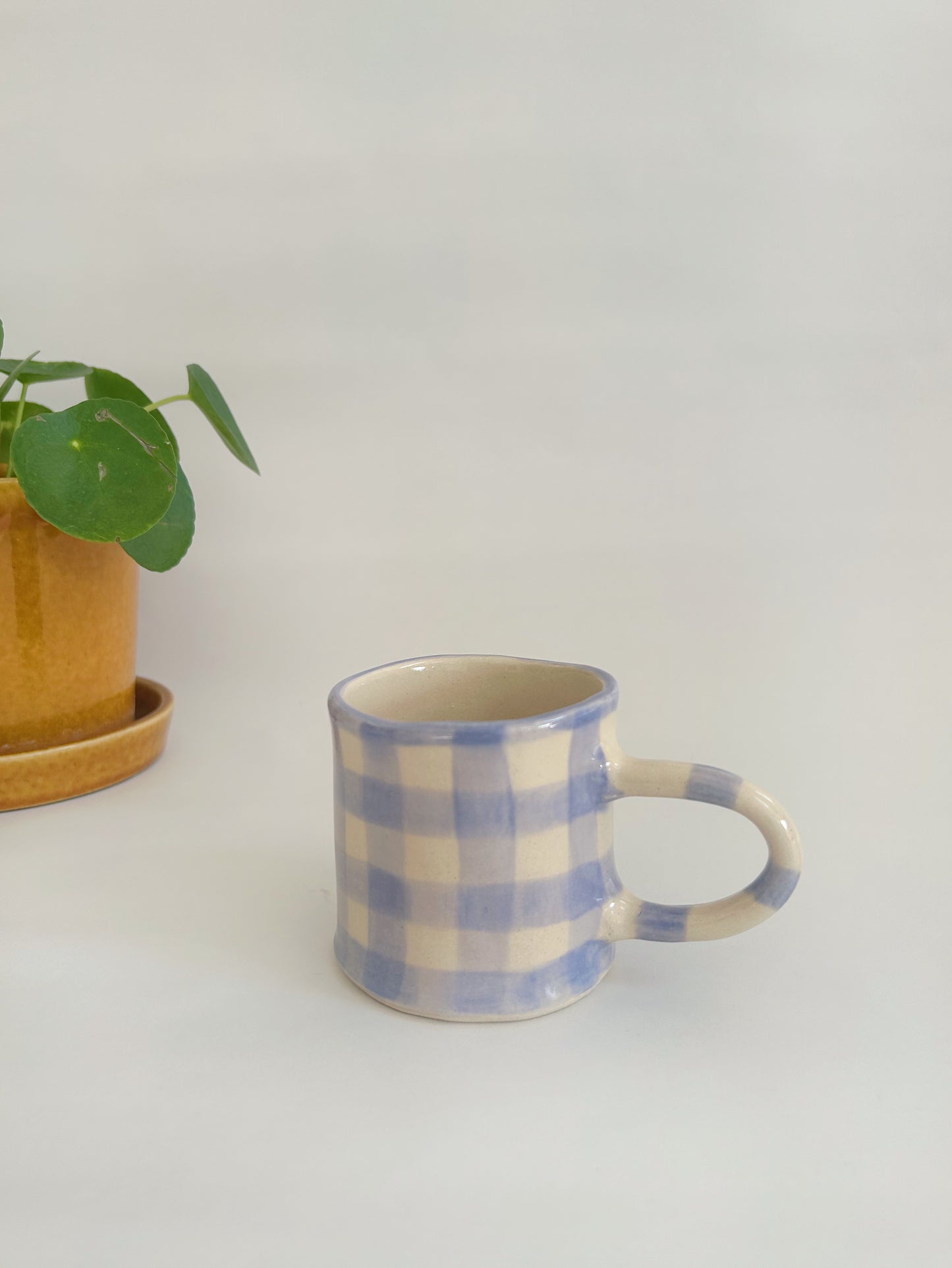 Gingham Handmade Stoneware Mug