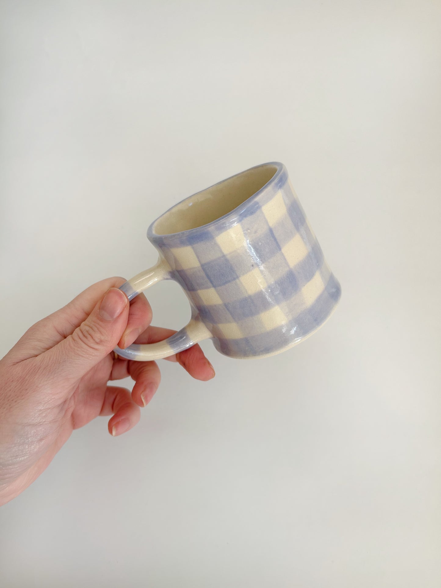 Gingham Handmade Stoneware Mug