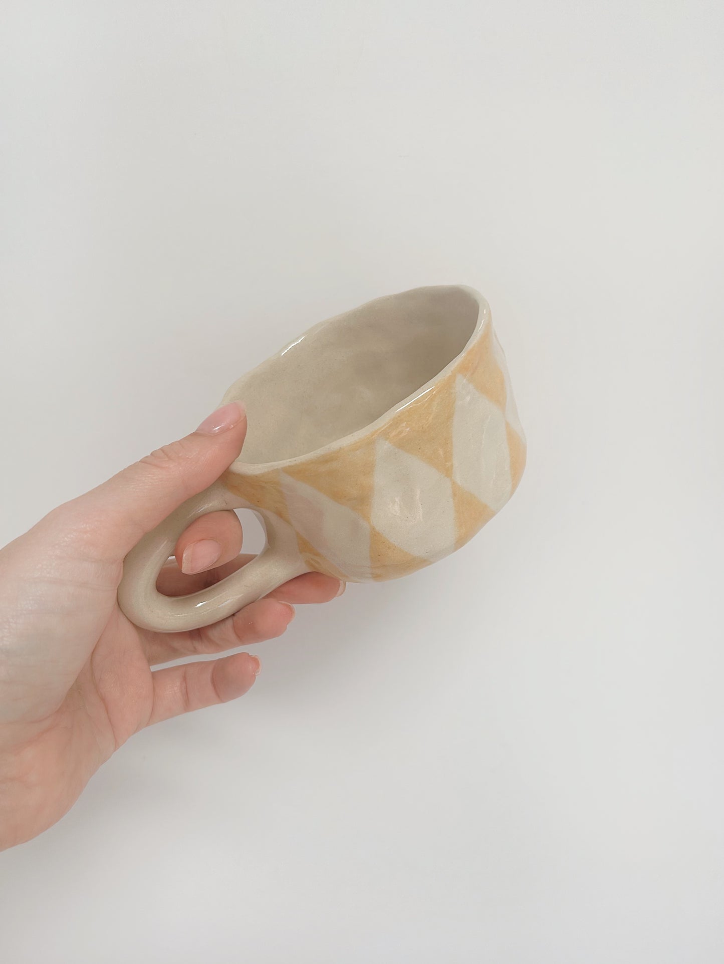 Butter Yellow Harlequin Stoneware Mug
