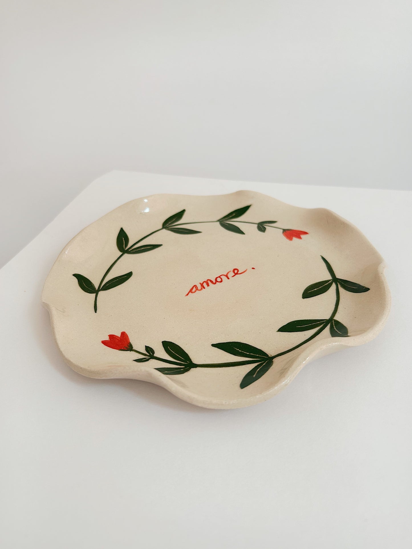 Amore Floral Handmade Plate