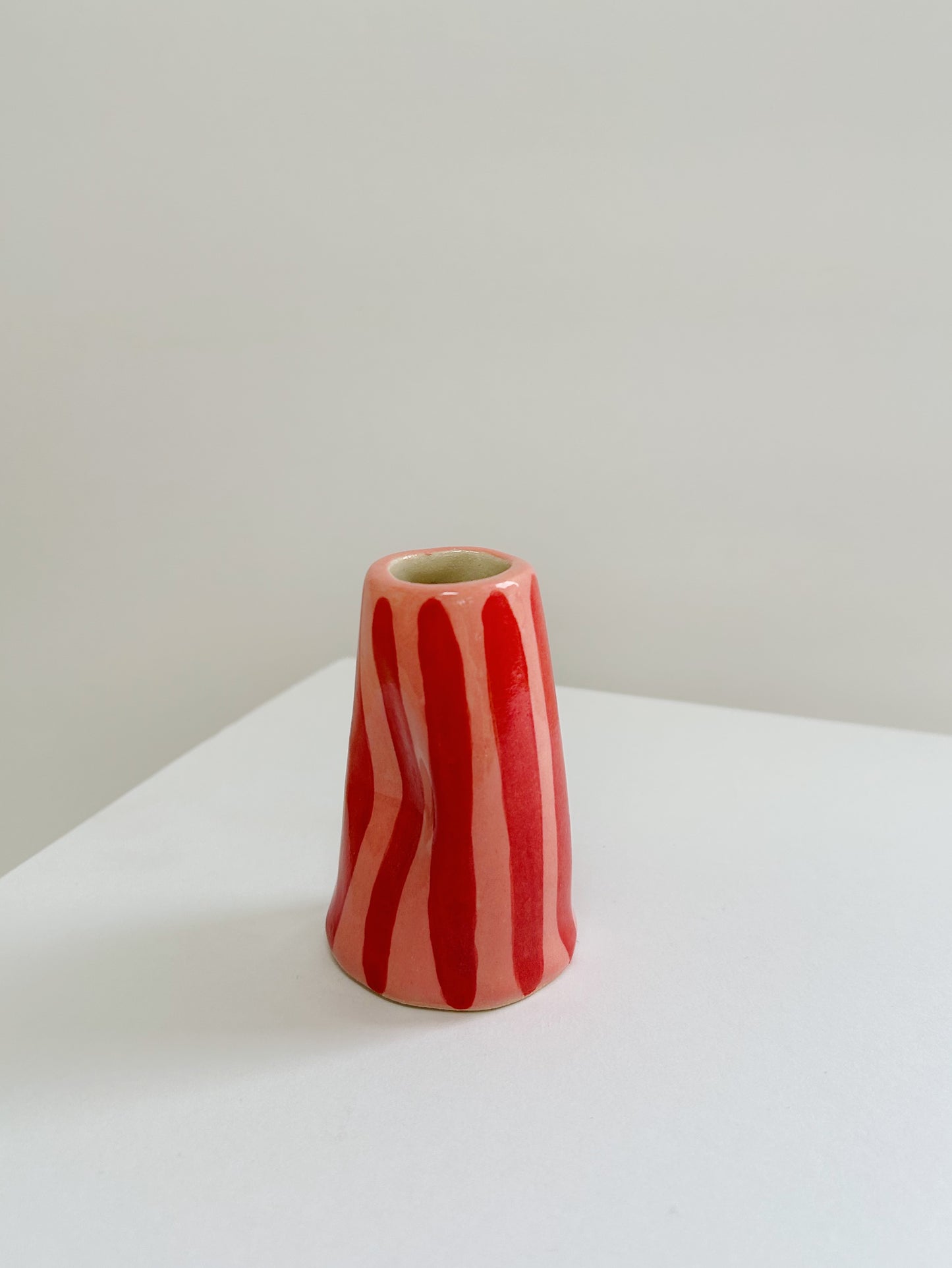Handmade Stoneware Wonky Candle Holder -Single