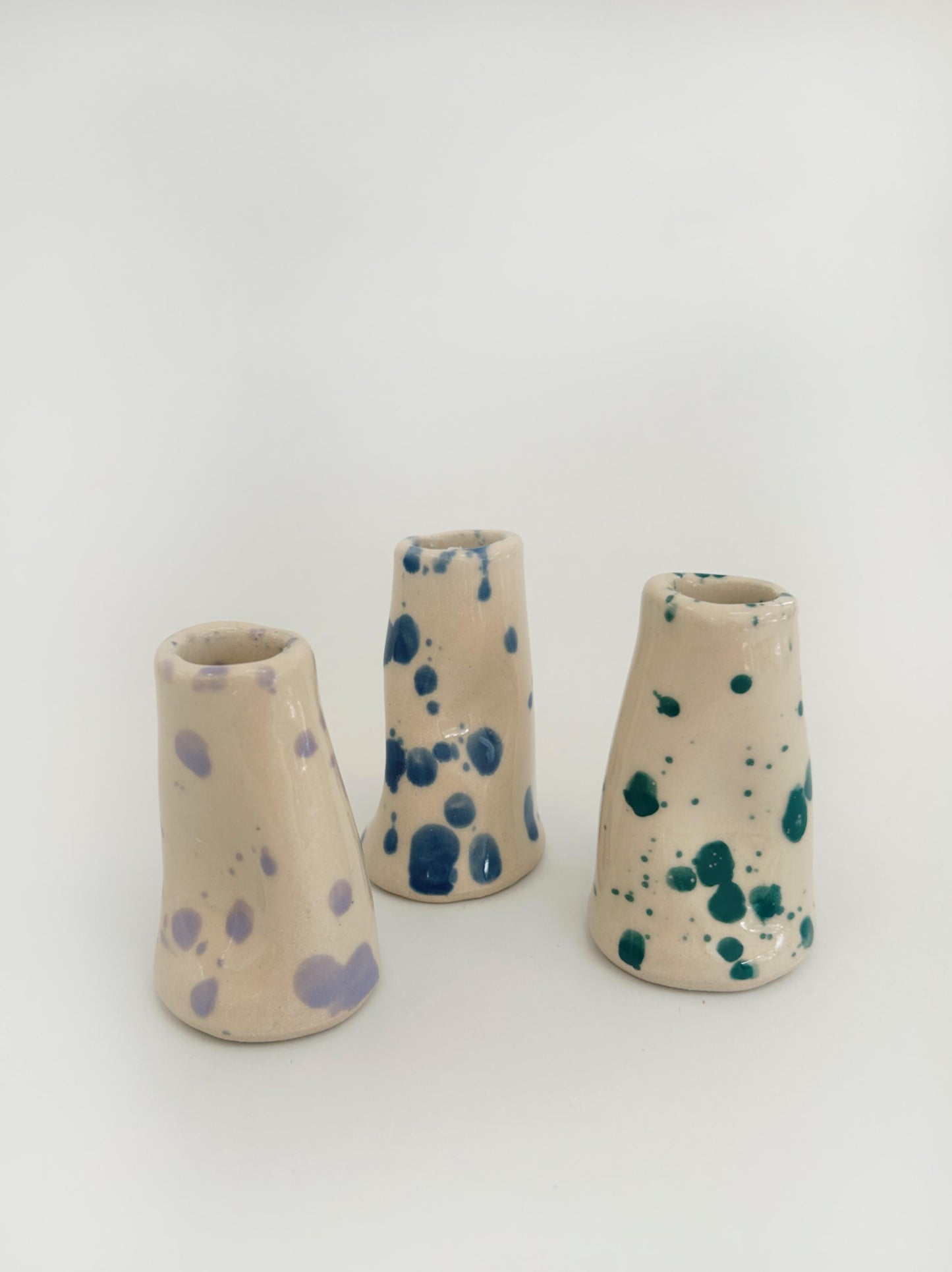 Handmade Stoneware Wonky Candle Holder -Single