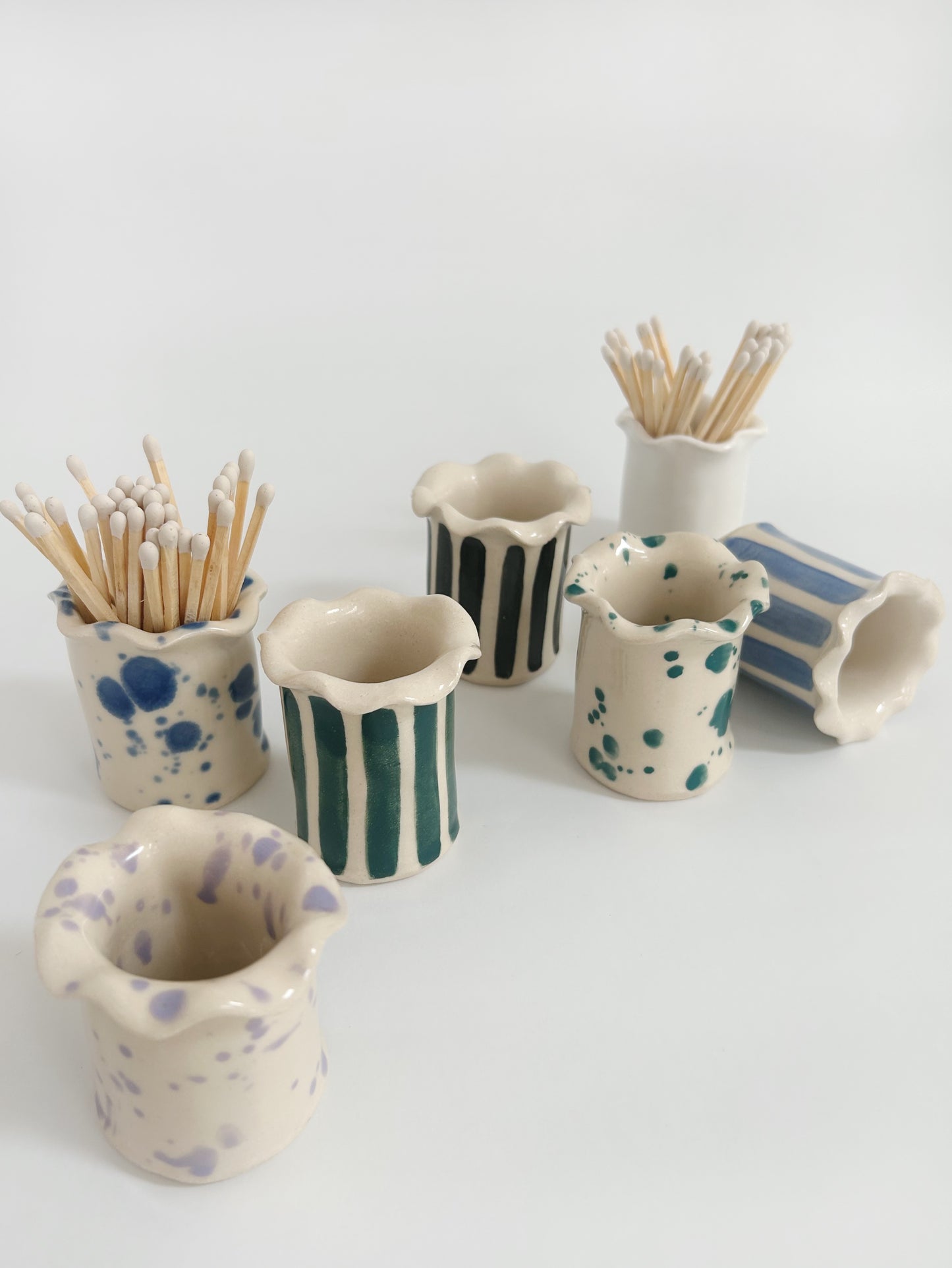 Ceramic Handmade Wavy Matchstick Holder