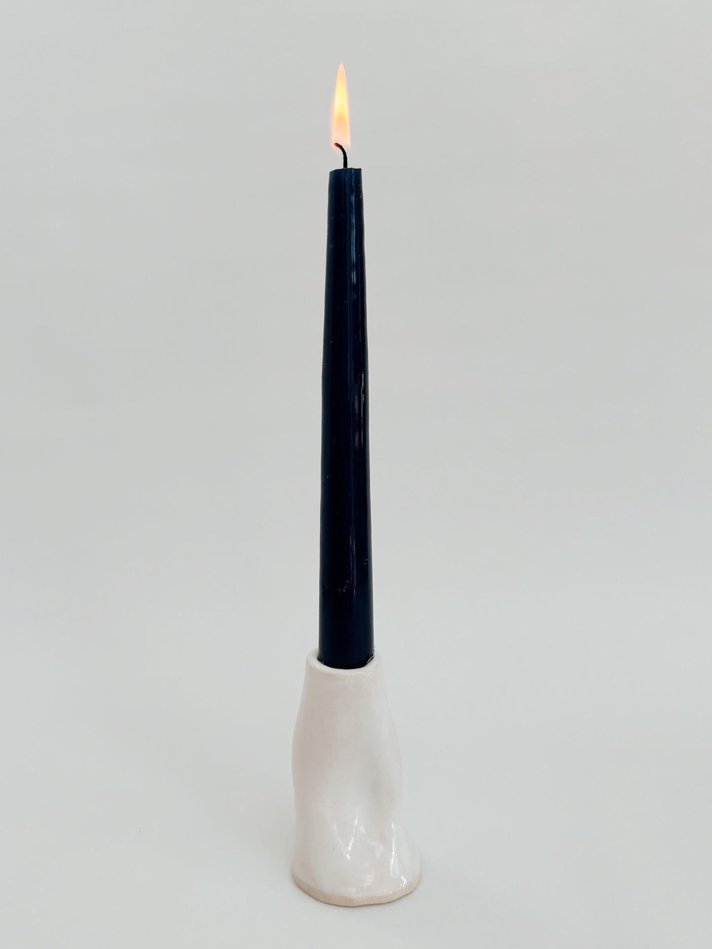Handmade Stoneware Wonky Candle Holder -Single
