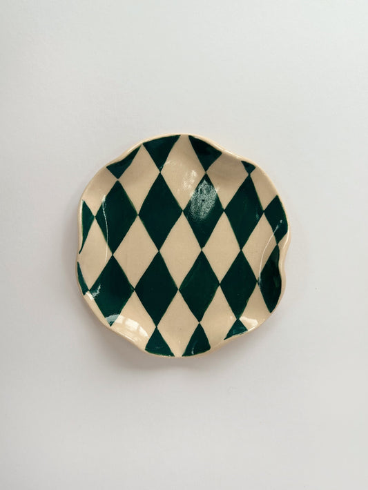 Harlequin Trinket Plate (Green)