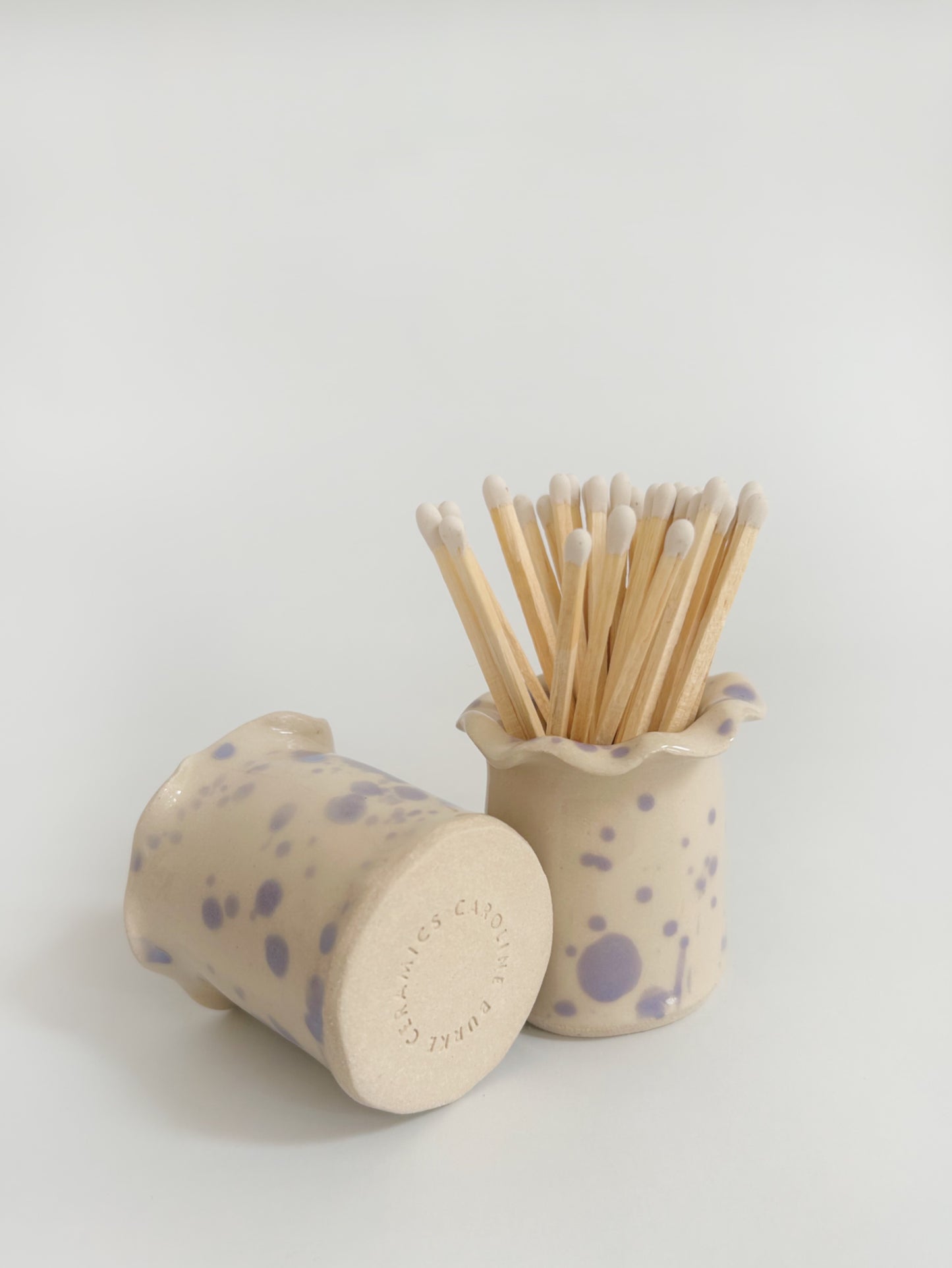 Ceramic Handmade Wavy Matchstick Holder