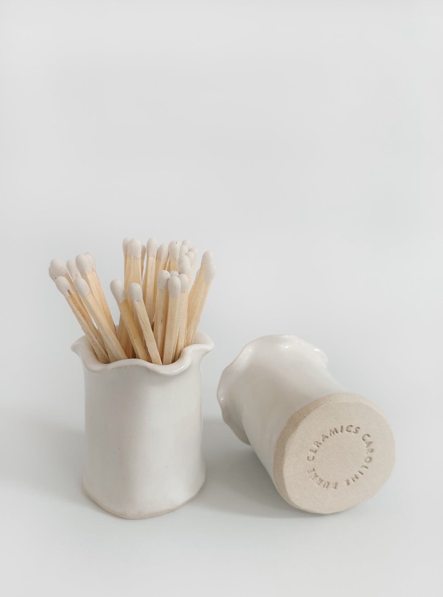 Wavy Stoneware Match Holders