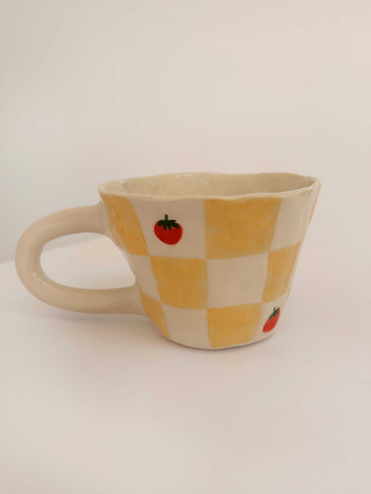 Checkerboard Tomato Mug