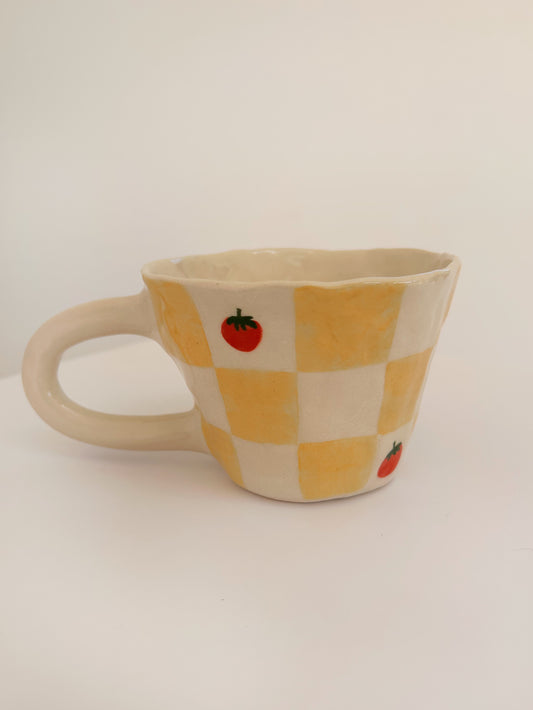 Checkerboard Tomato Mug