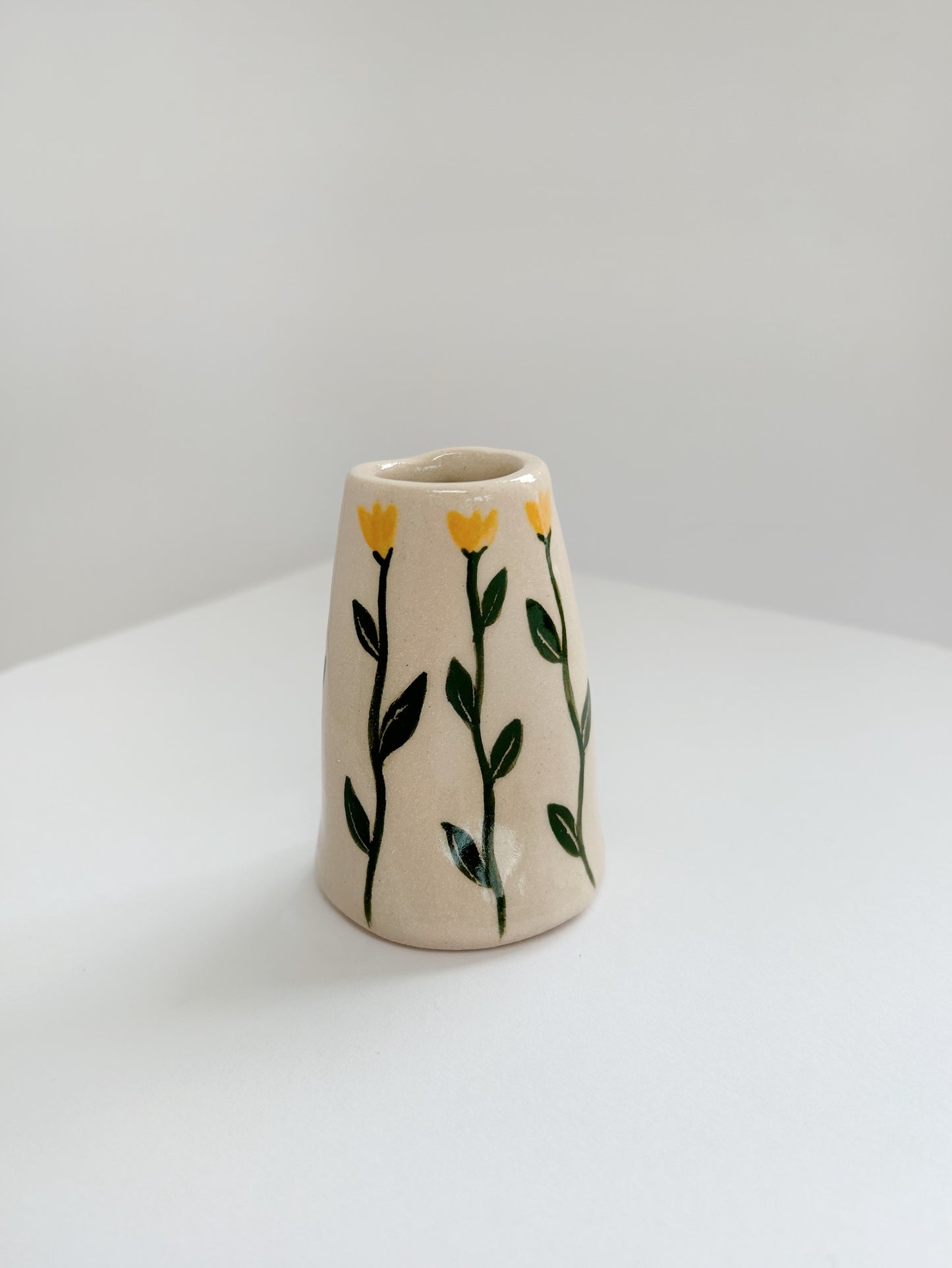 Handmade Stoneware Wonky Candle Holder -Single