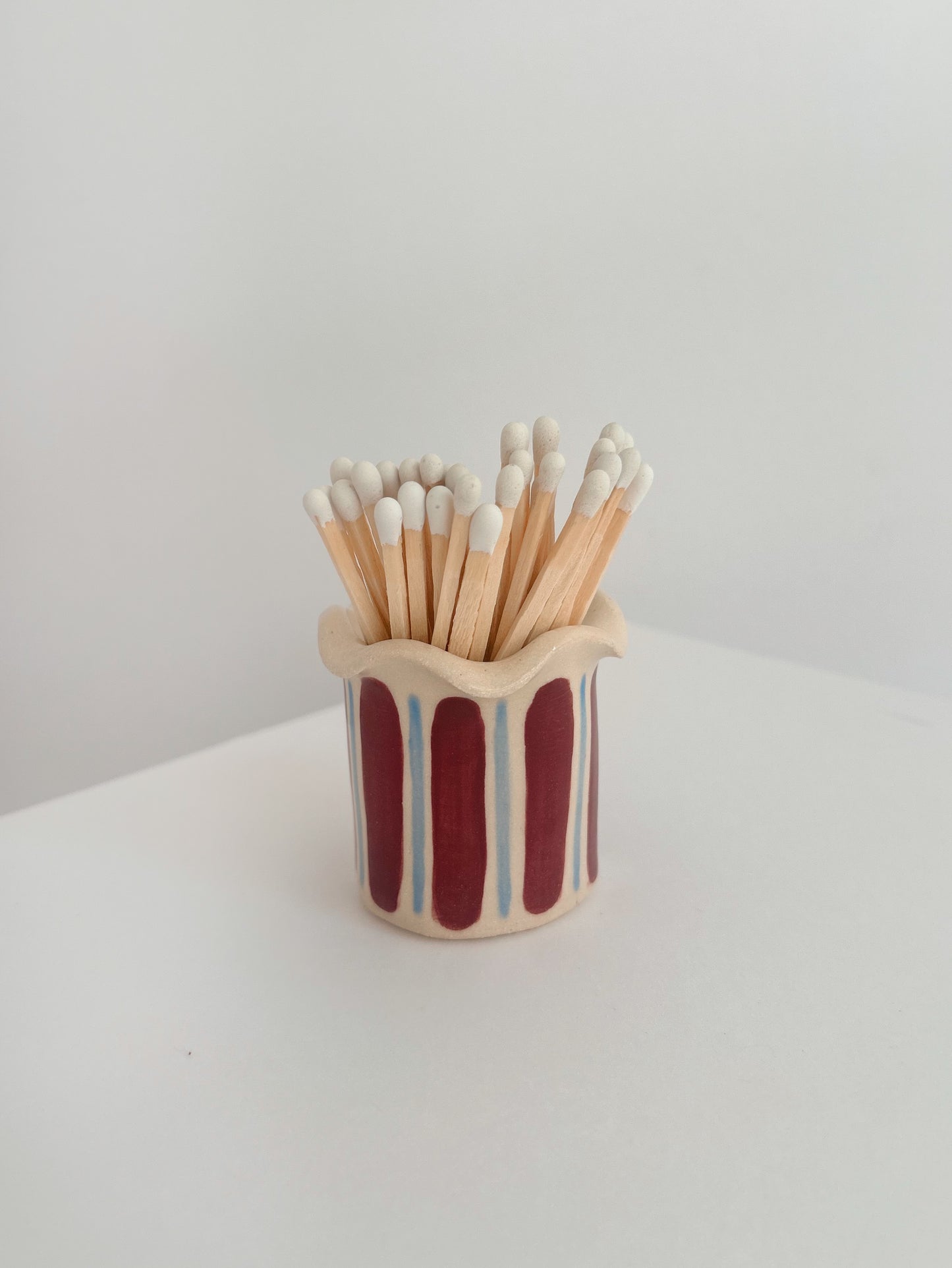 Ceramic Handmade Wavy Matchstick Holder
