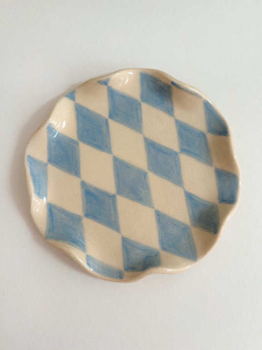 Harlequin Trinket Plate (Blue)