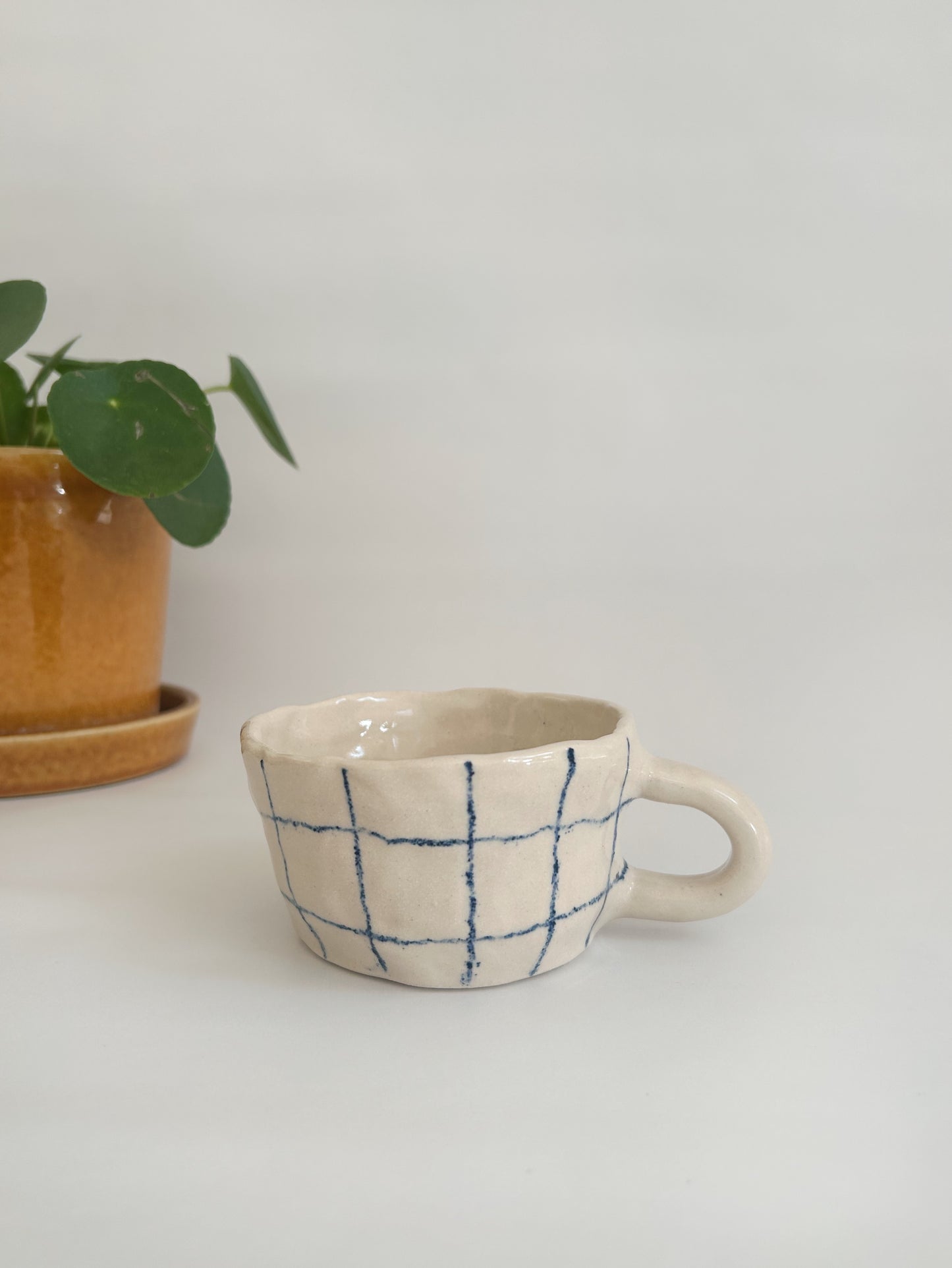 Flat White Grid Mug