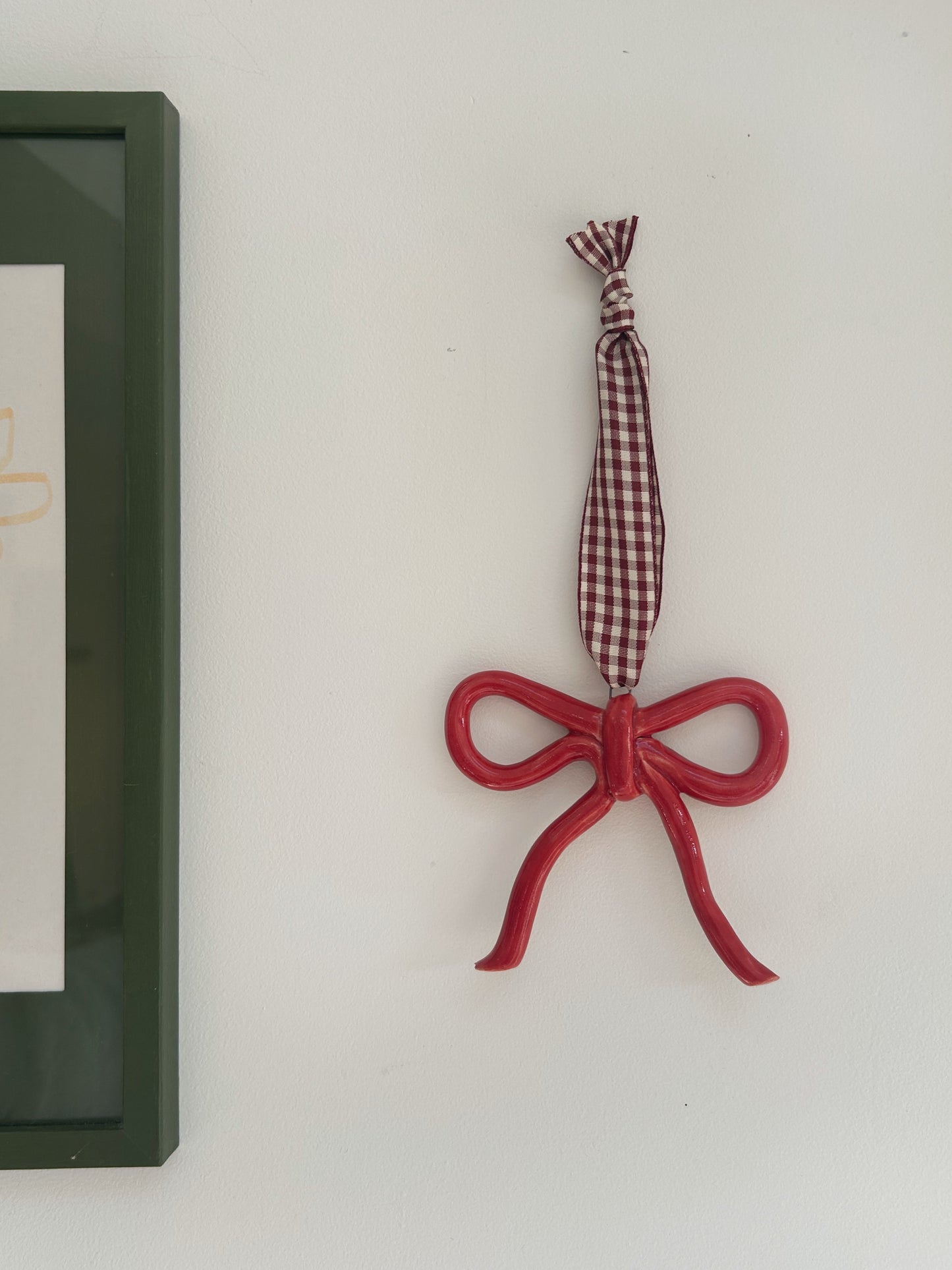 Red Hanging Ceramic Bow