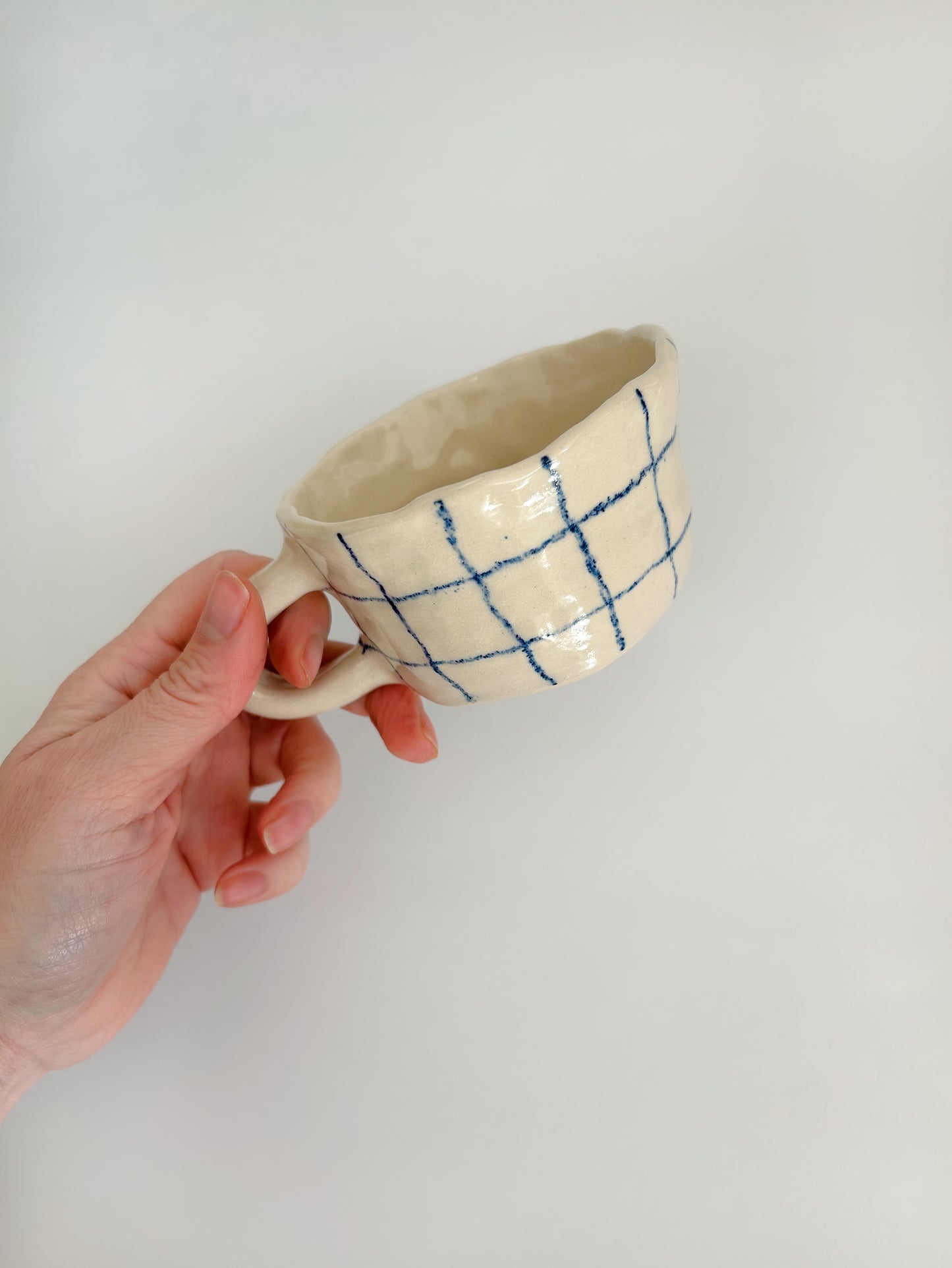 Flat White Grid Mug