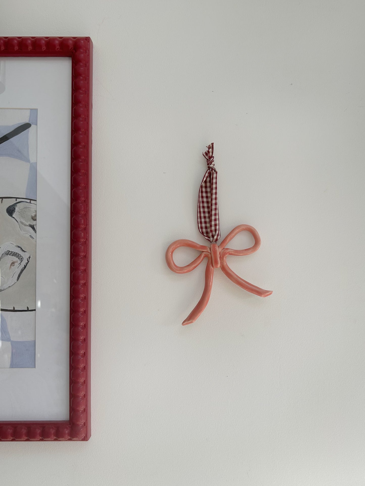 Pink Ceramic Hanging Bow