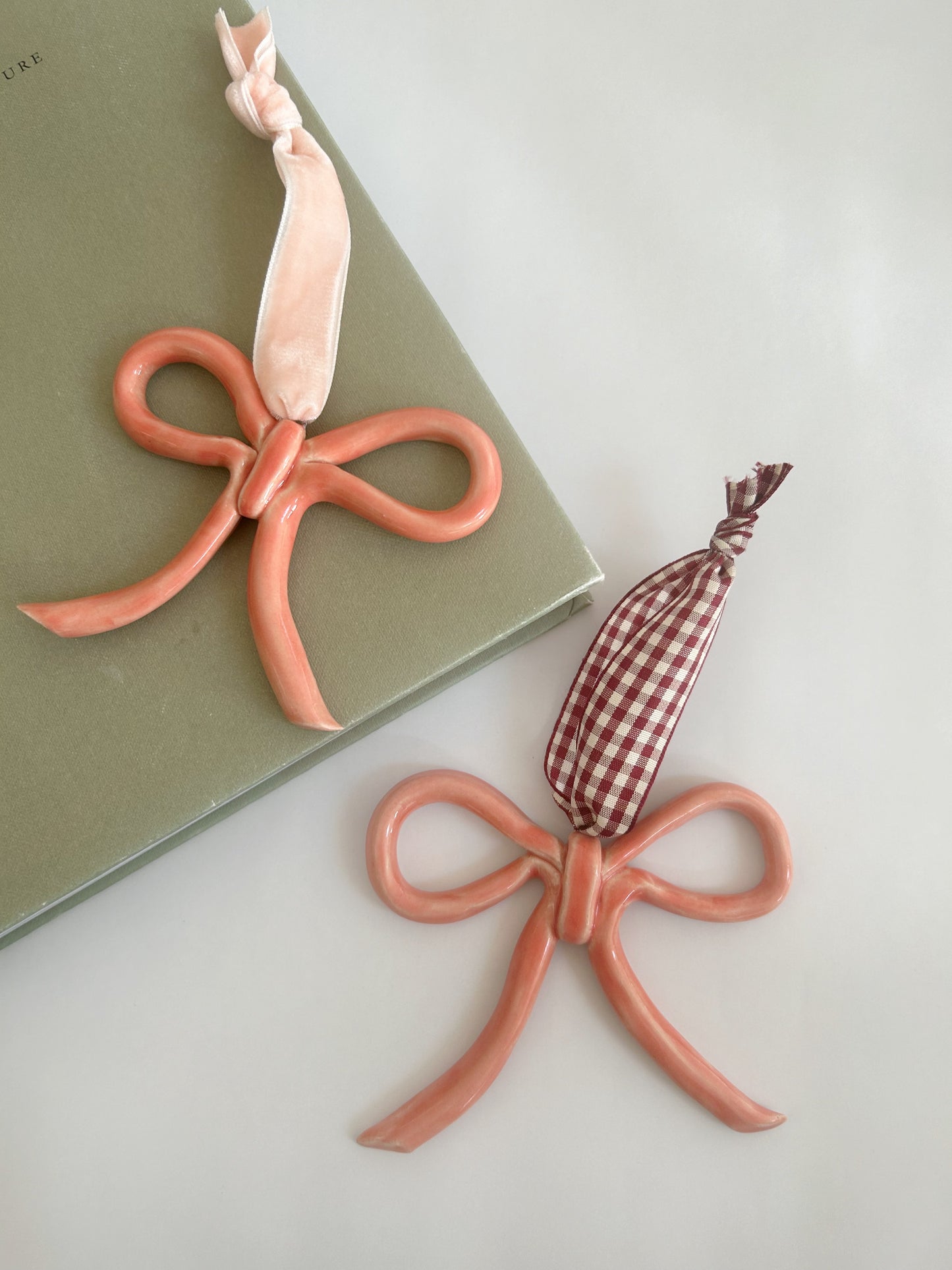 Pink Ceramic Hanging Bow