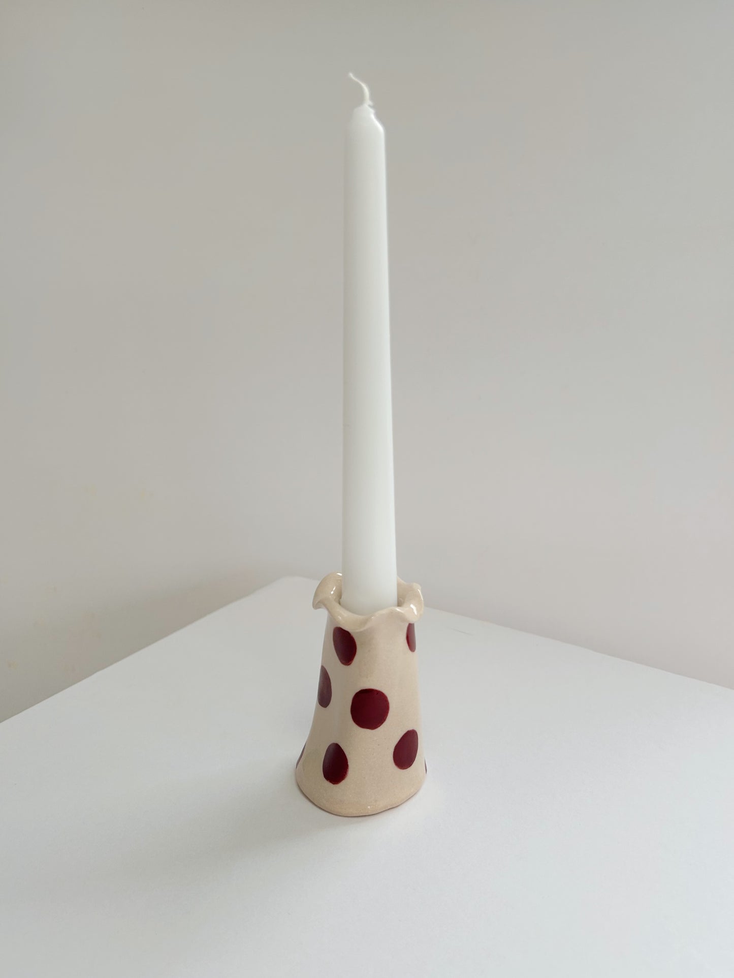 Handmade Stoneware Candle Holder -Single