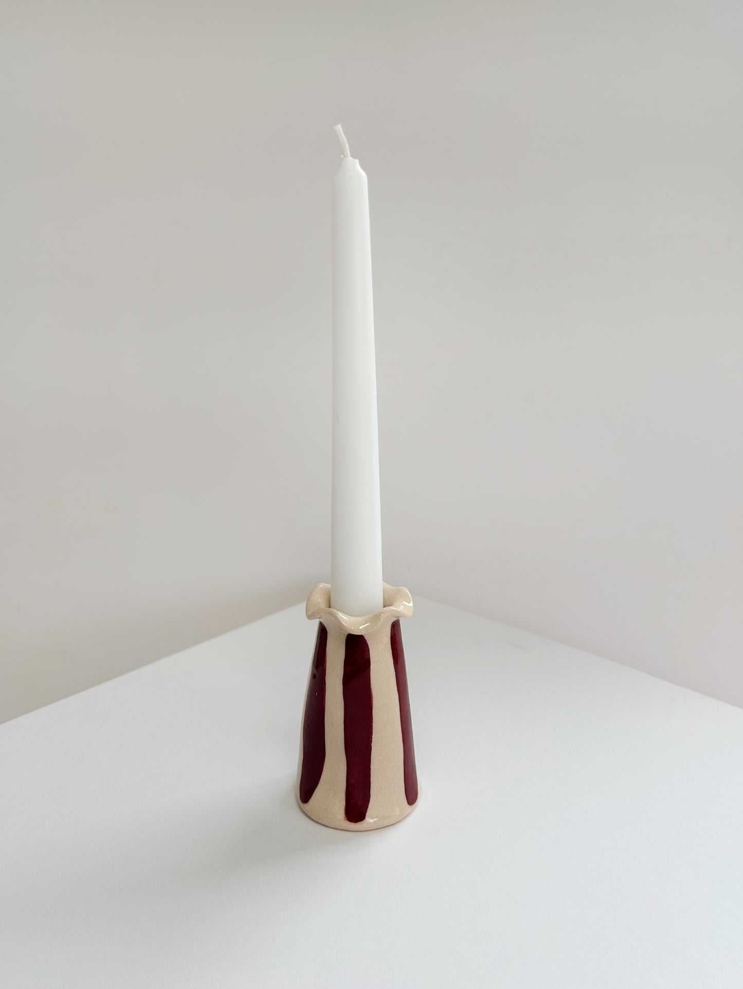 Handmade Stoneware Candle Holder -Single