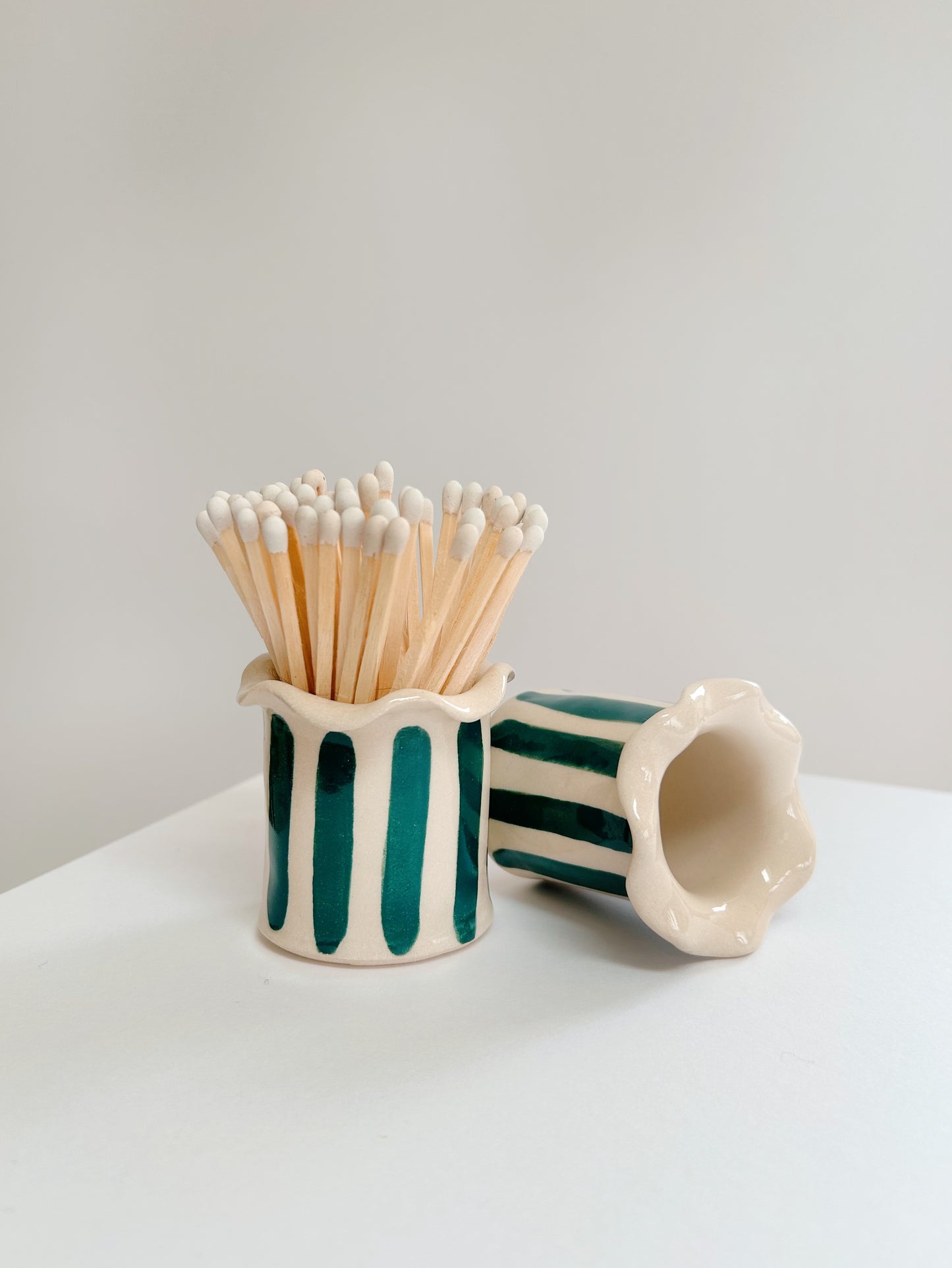 Ceramic Handmade Wavy Matchstick Holder