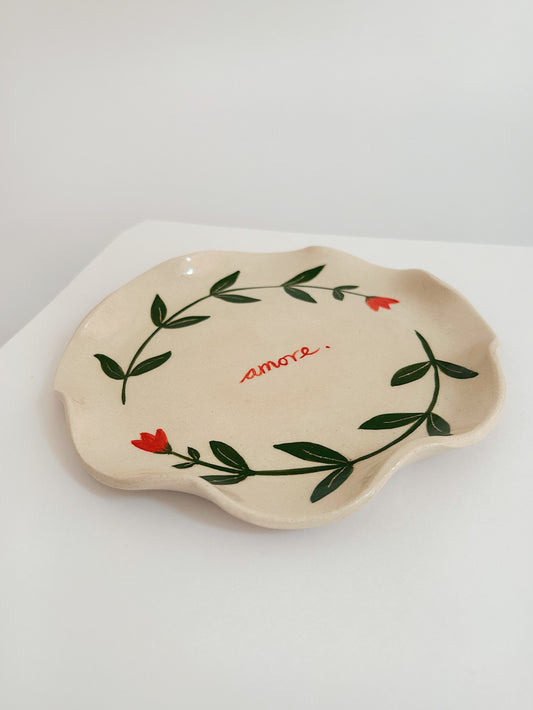 Amore Floral Handmade Plate