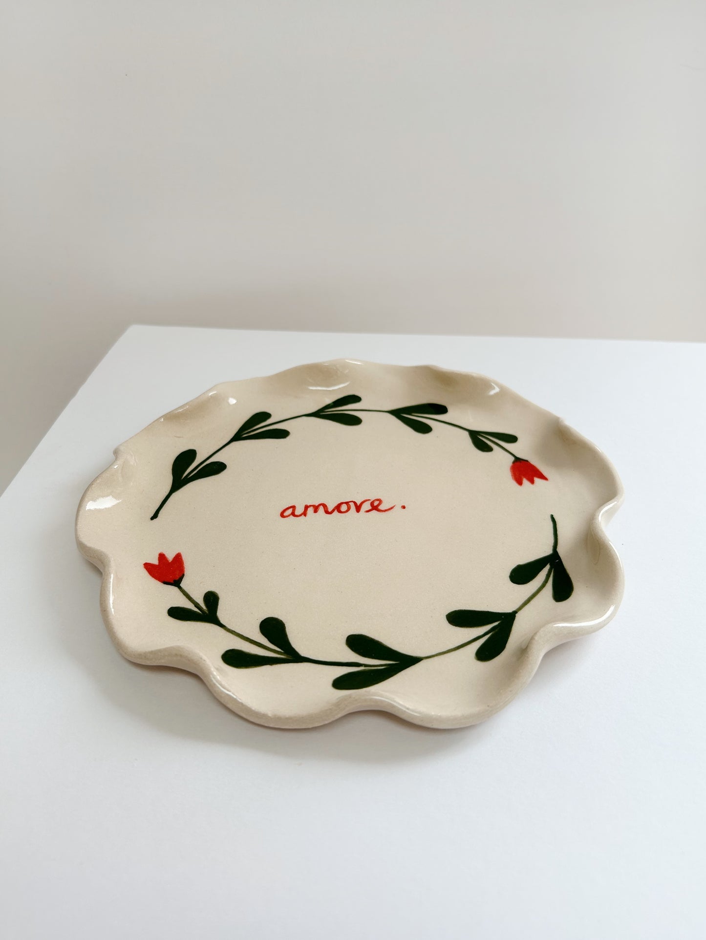 Amore Floral Handmade Plate