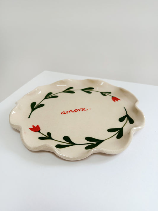 Amore Floral Handmade Plate