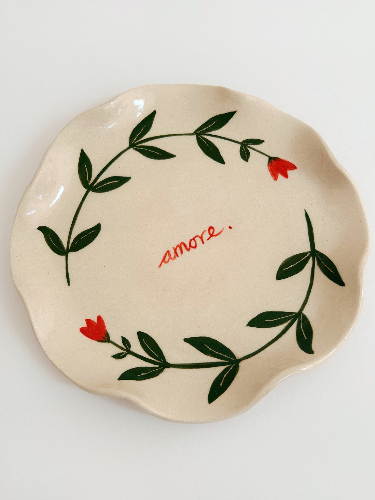 Amore Floral Handmade Plate