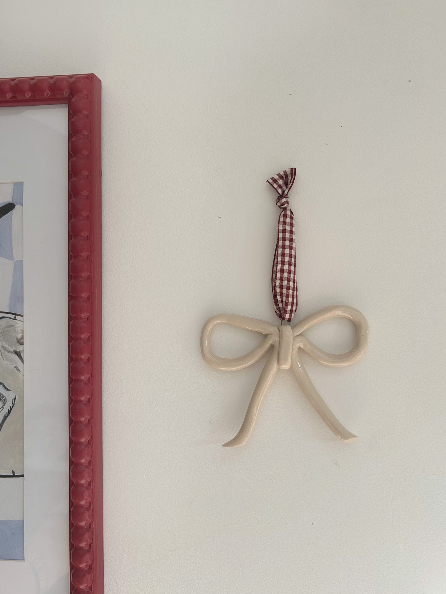 White Hanging Ceramic Bow