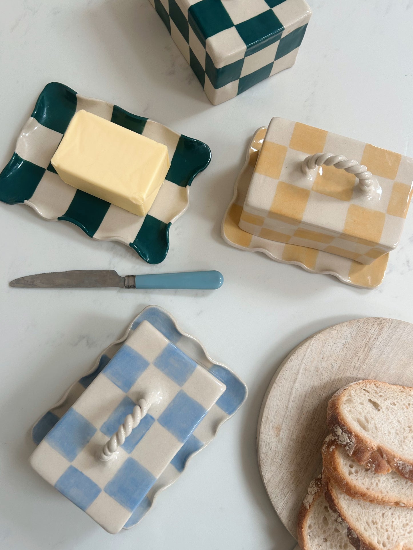 PRE-ORDER Checkerboard Butter Dishes