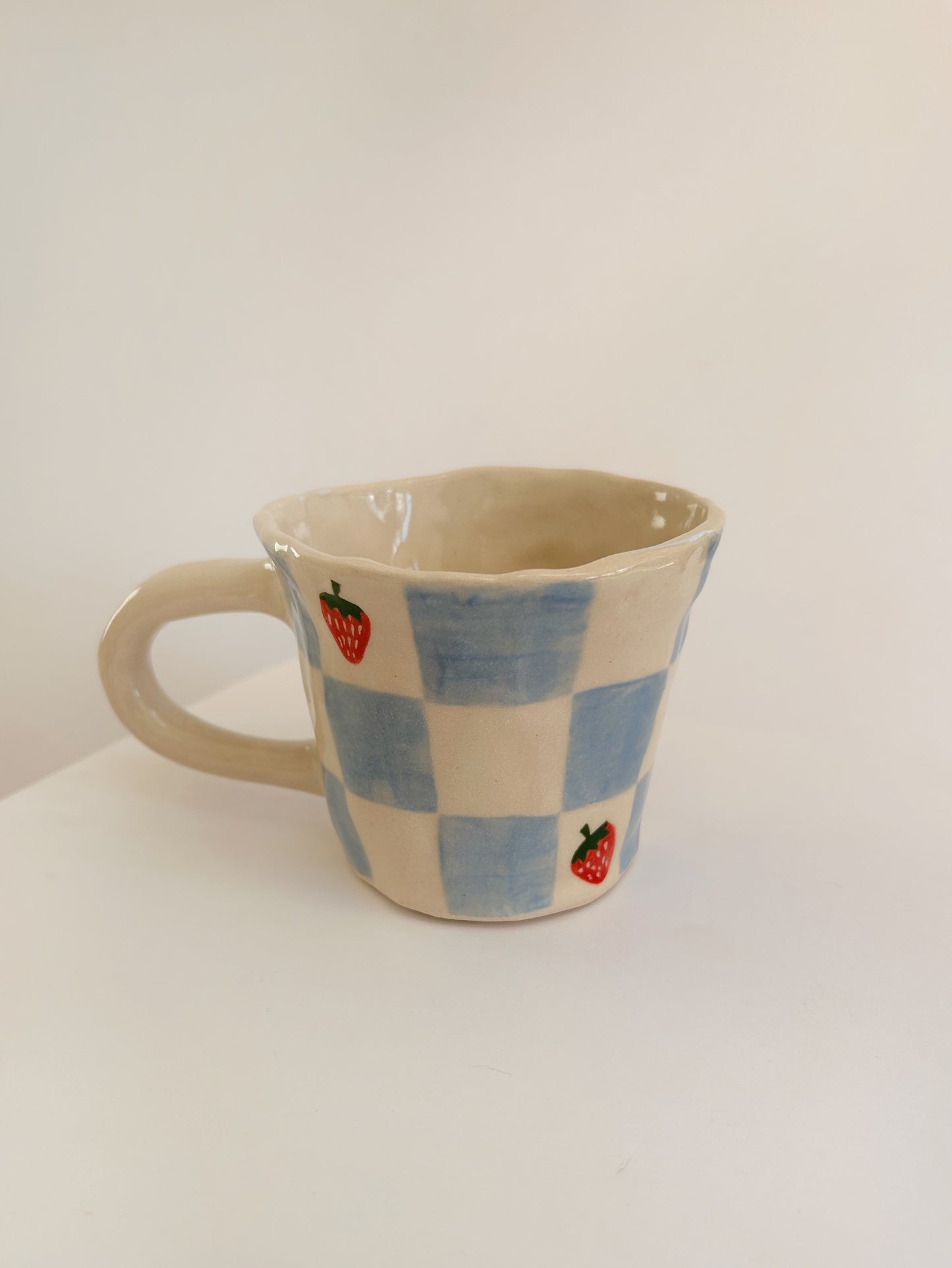 Checkerboard Strawberry Mug
