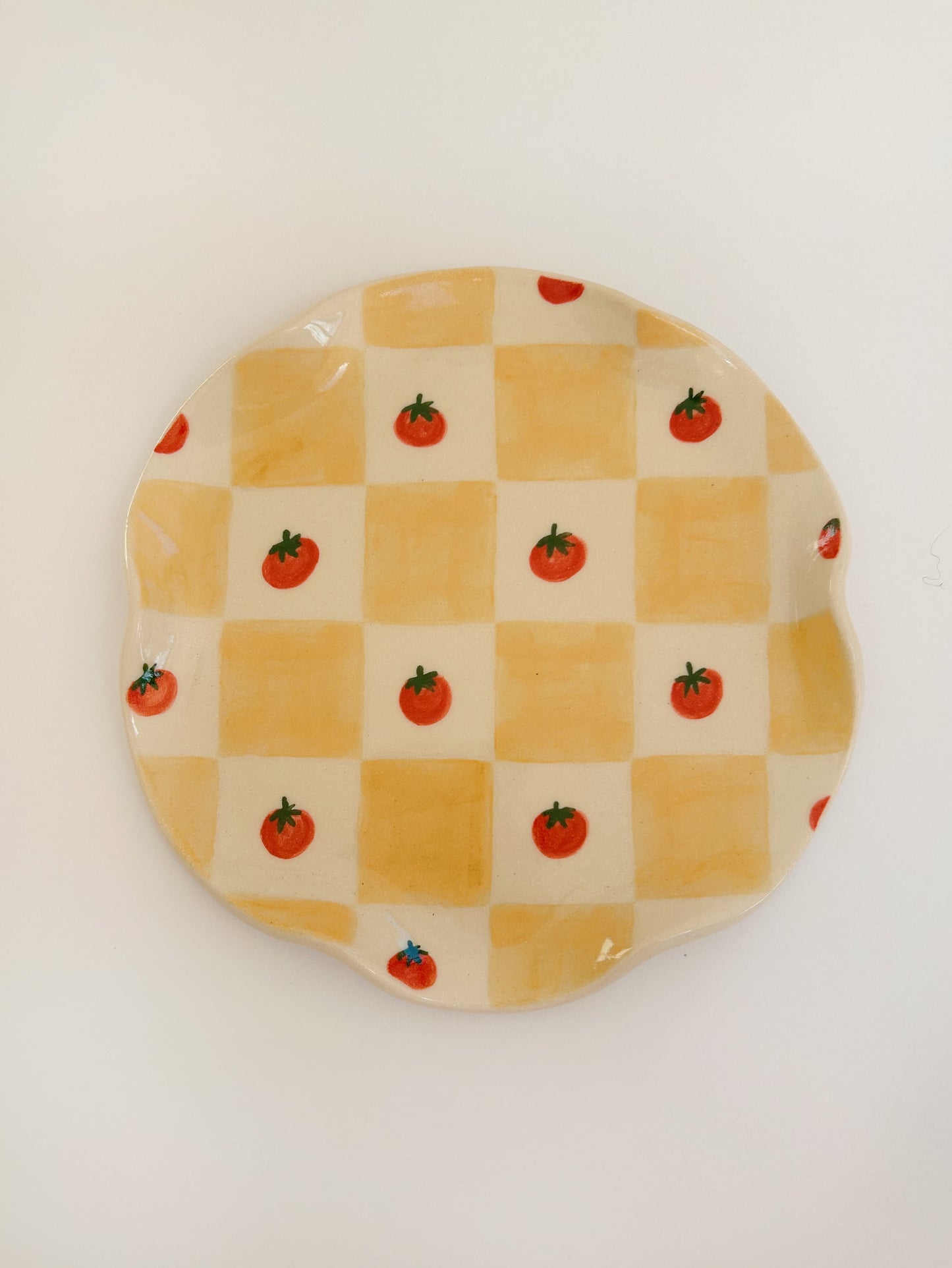 Tomato Checkerboard Plate