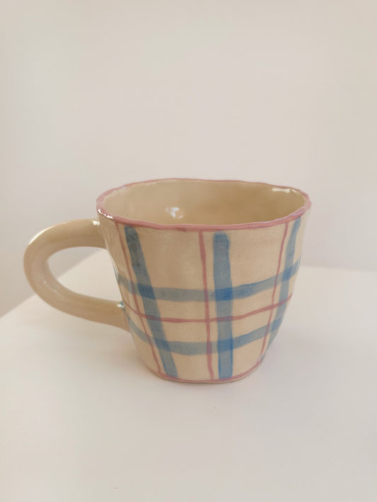 Checkered Stoneware Mug