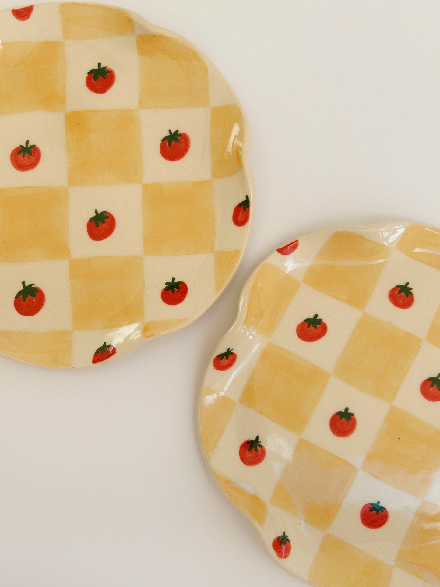 Tomato Checkerboard Plate