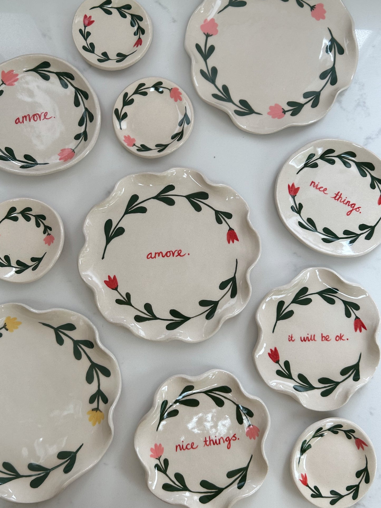 Amore Floral Handmade Plate