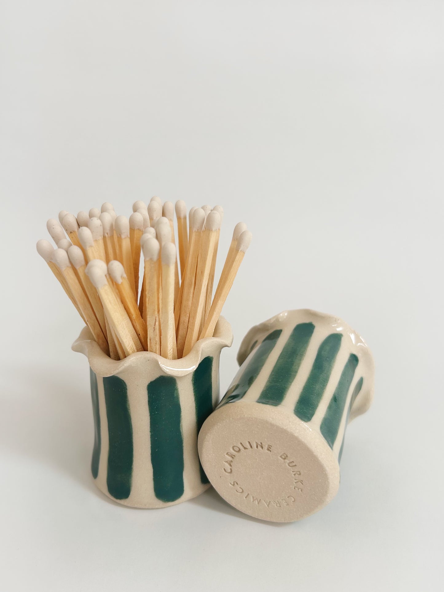 Wavy Stoneware Match Holders