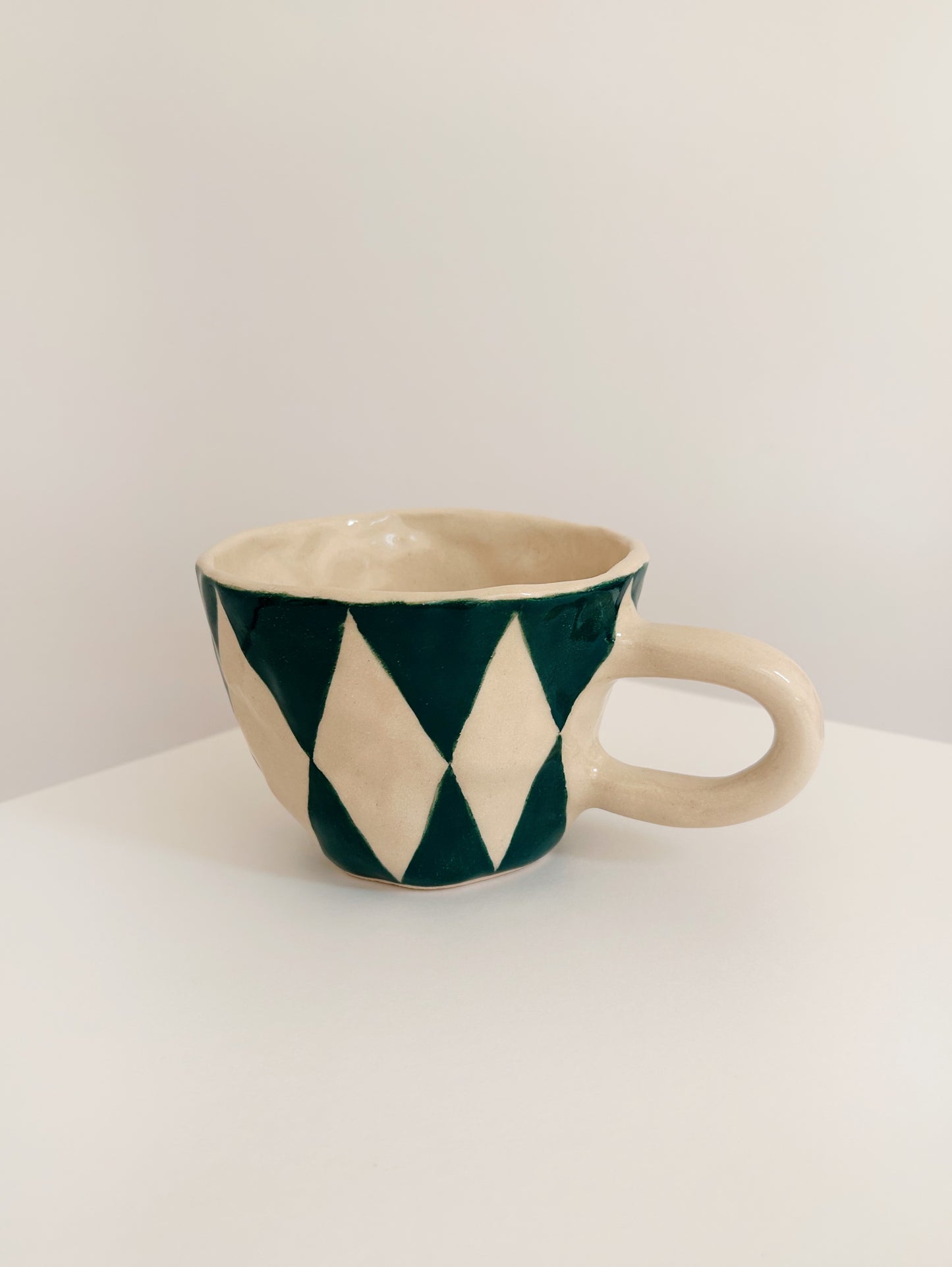 Green Harlequin Handmade Mug