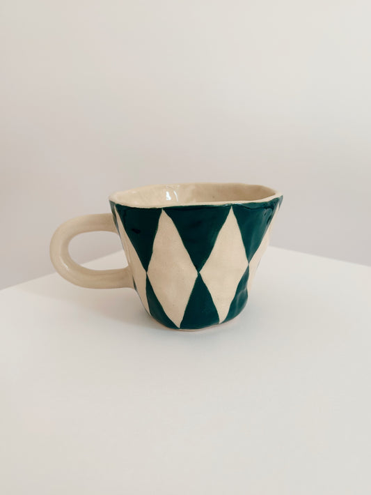 Green Harlequin Handmade Mug
