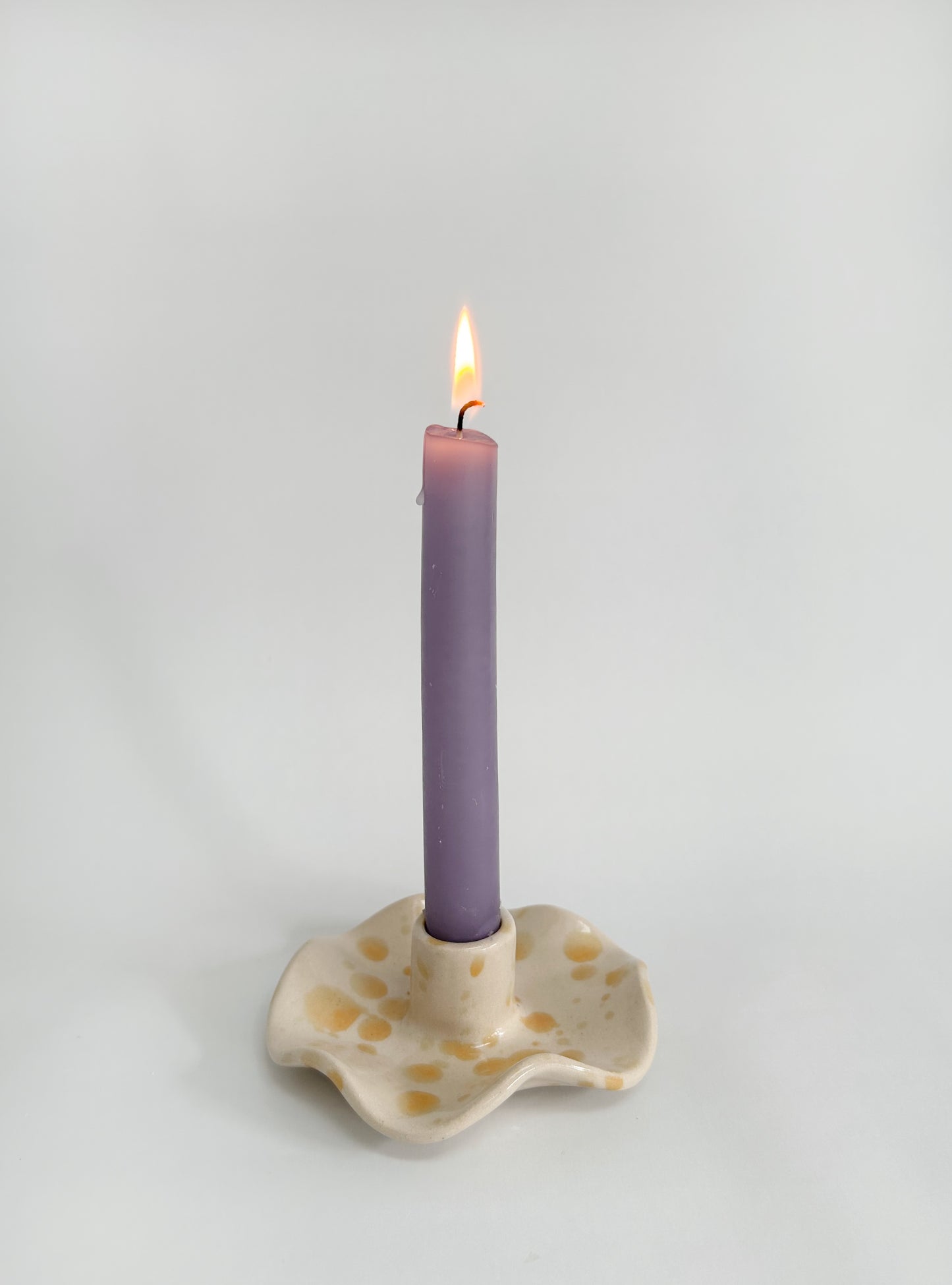 Wavy Stoneware Candle Holders