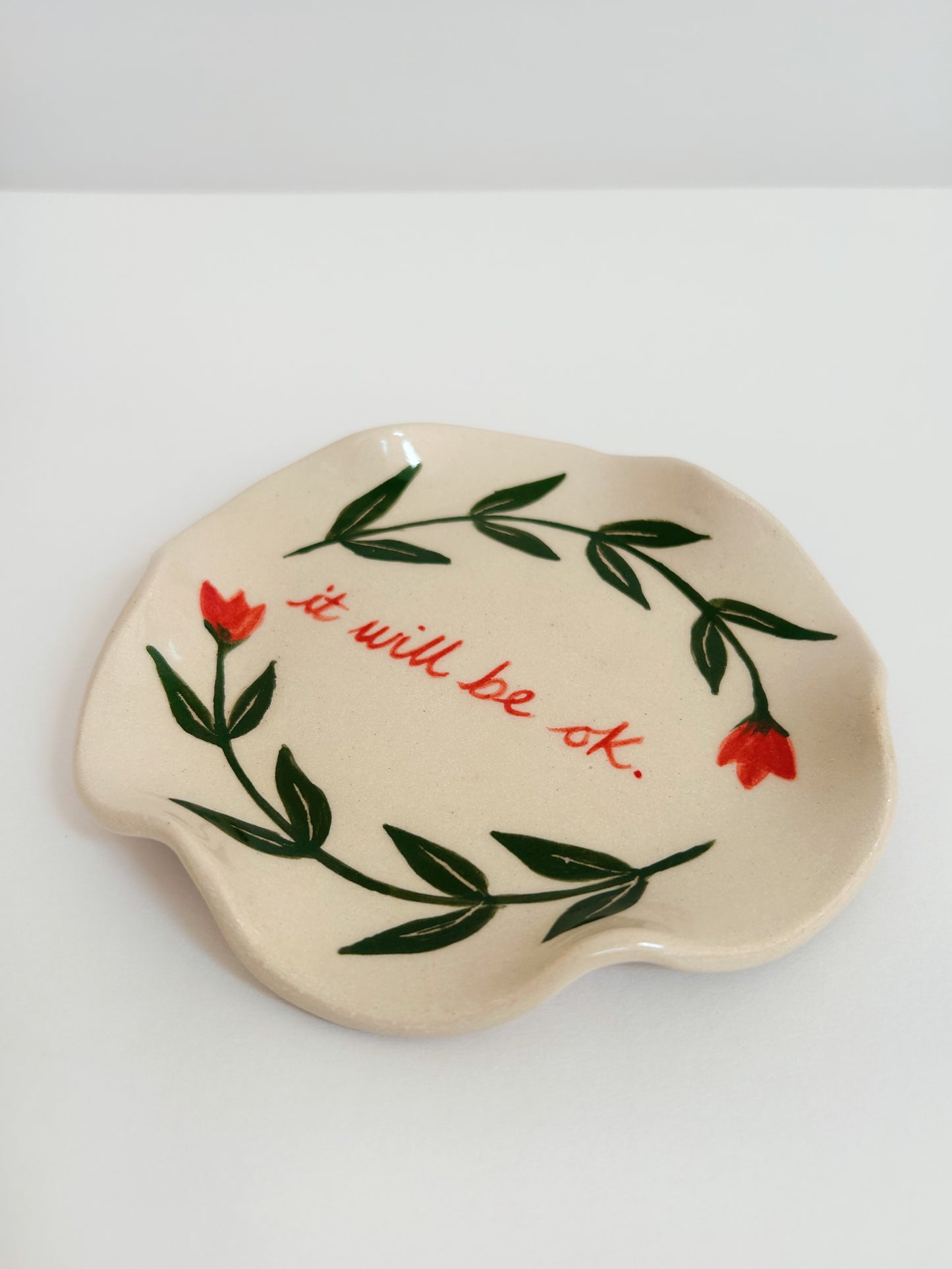 It Will Be Ok Floral Trinket Dish