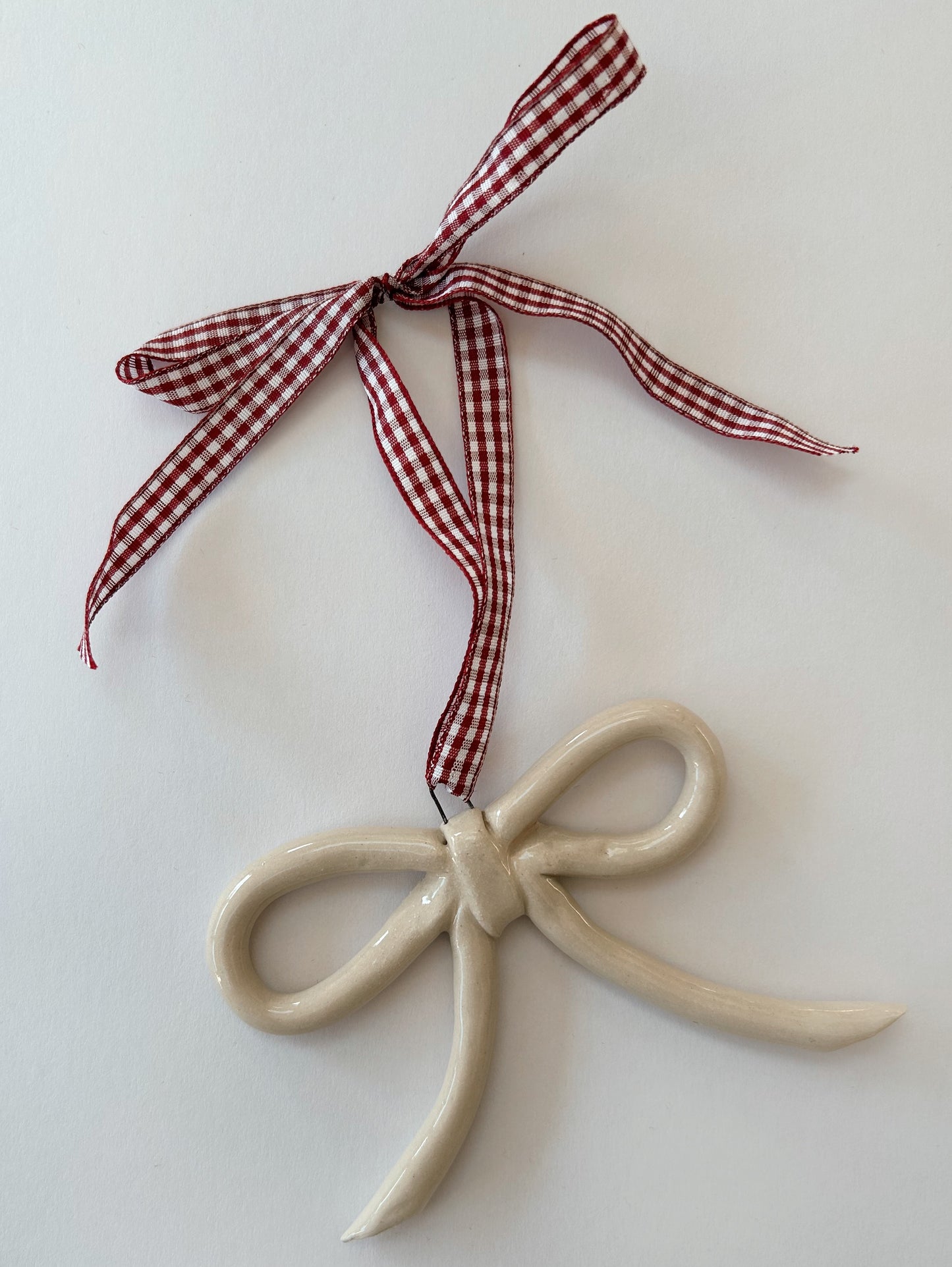 White Hanging Ceramic Bow