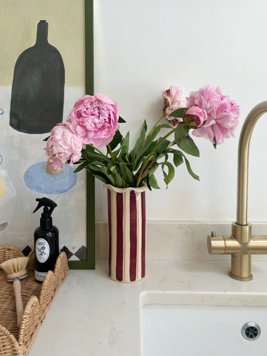 Stripe Ruffle Vase