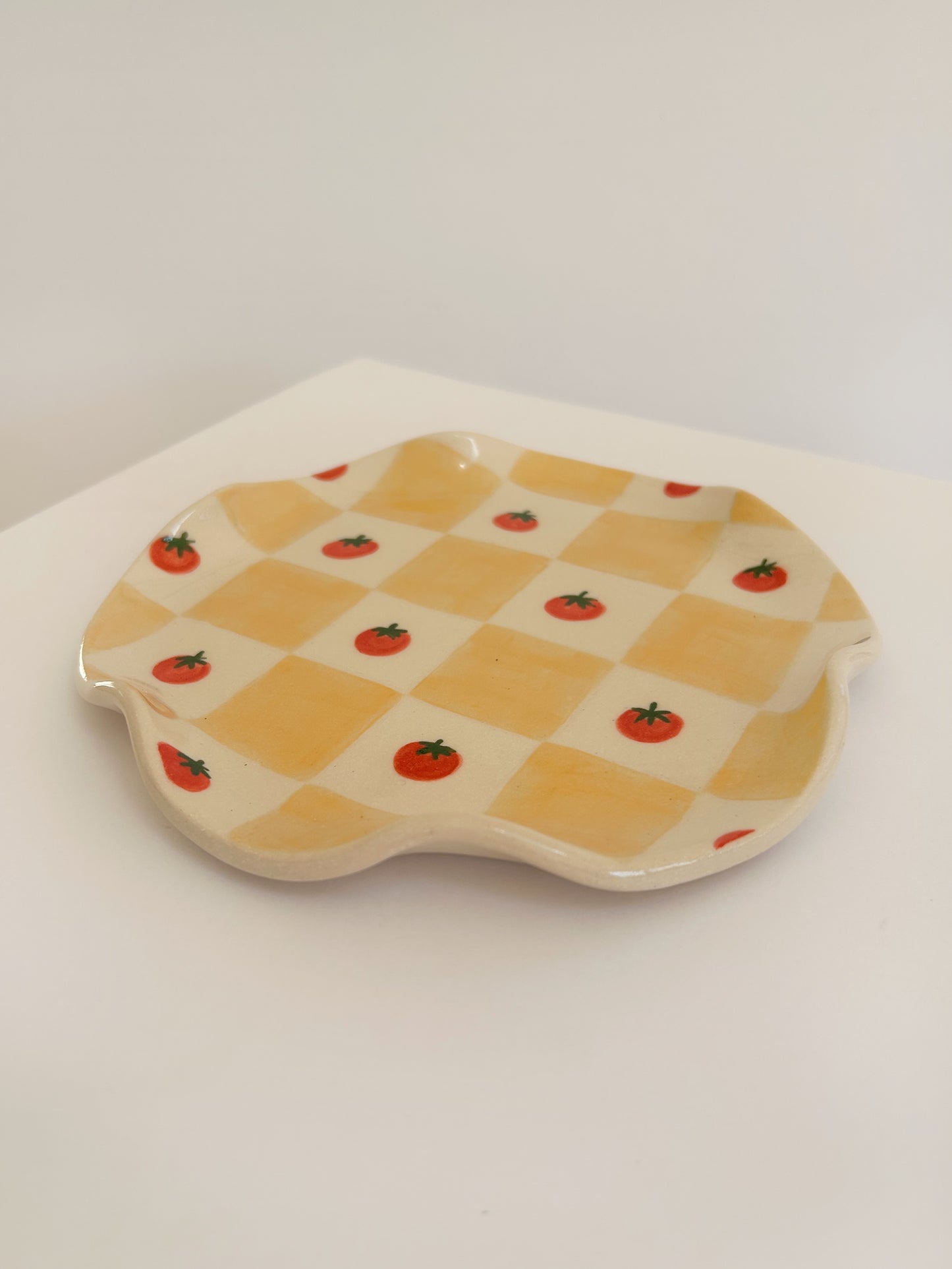 Tomato Checkerboard Plate