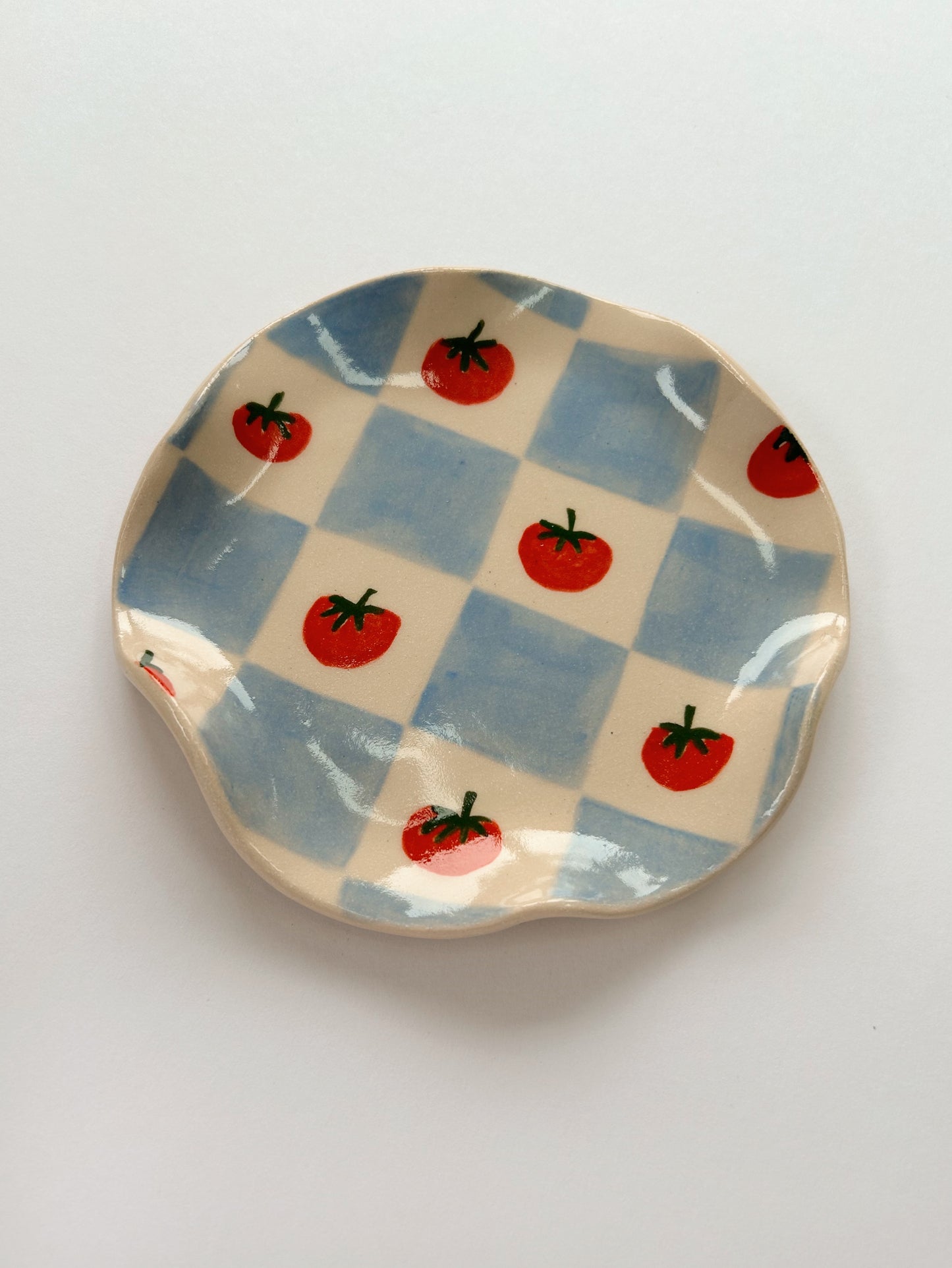 Tomato Checkerboard Trinket Plate