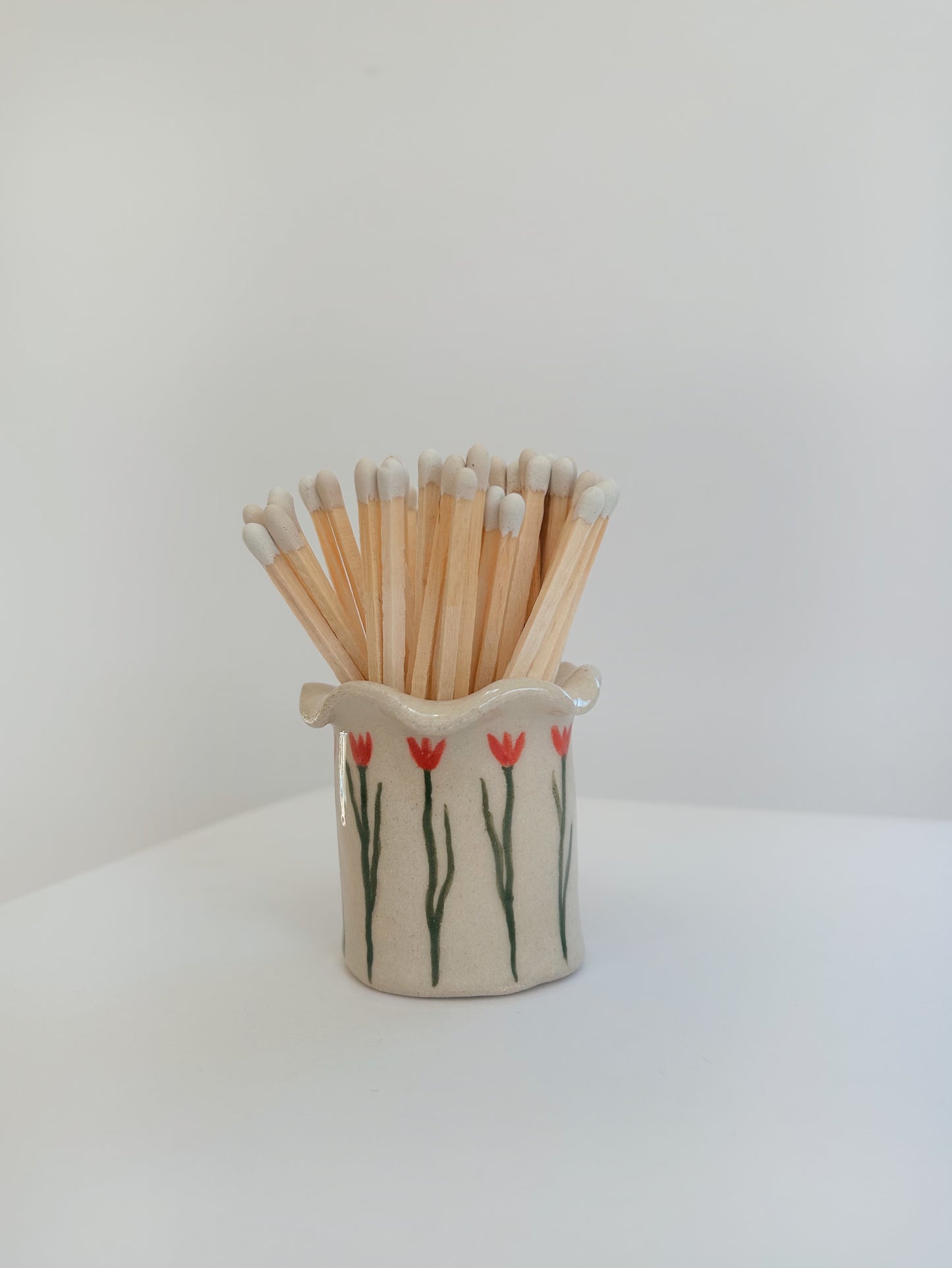 Ceramic Handmade Wavy Matchstick Holder